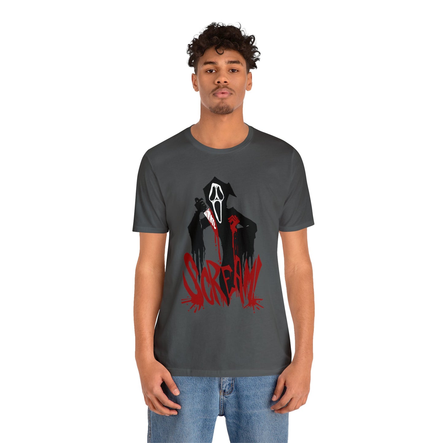 Halloween Ghostface Short Sleeve T-Shirt - Scream Movie Inspired Tee, Horror Icon Graphic Shirt