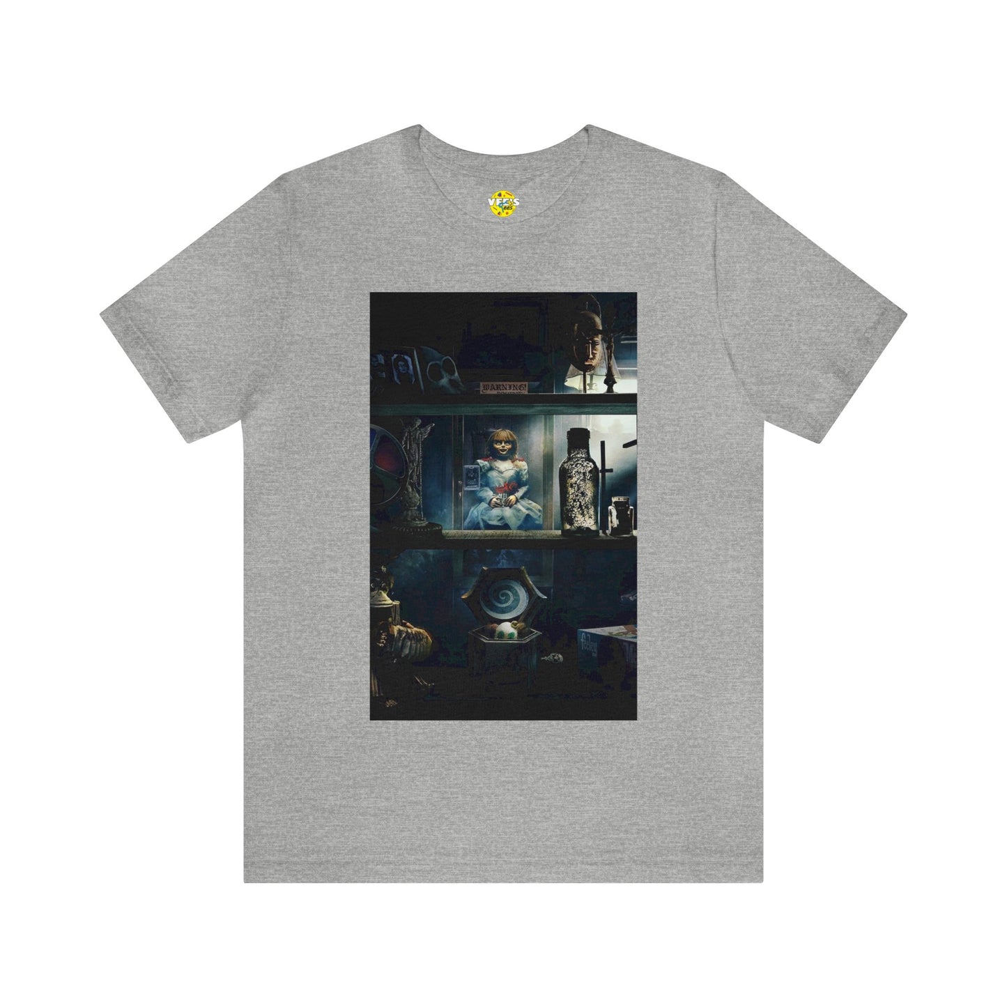 Halloween Annabelle Doll Curio Shelf Short Sleeve T-Shirt - Horror Collector Tee, Creepy Doll Shirt