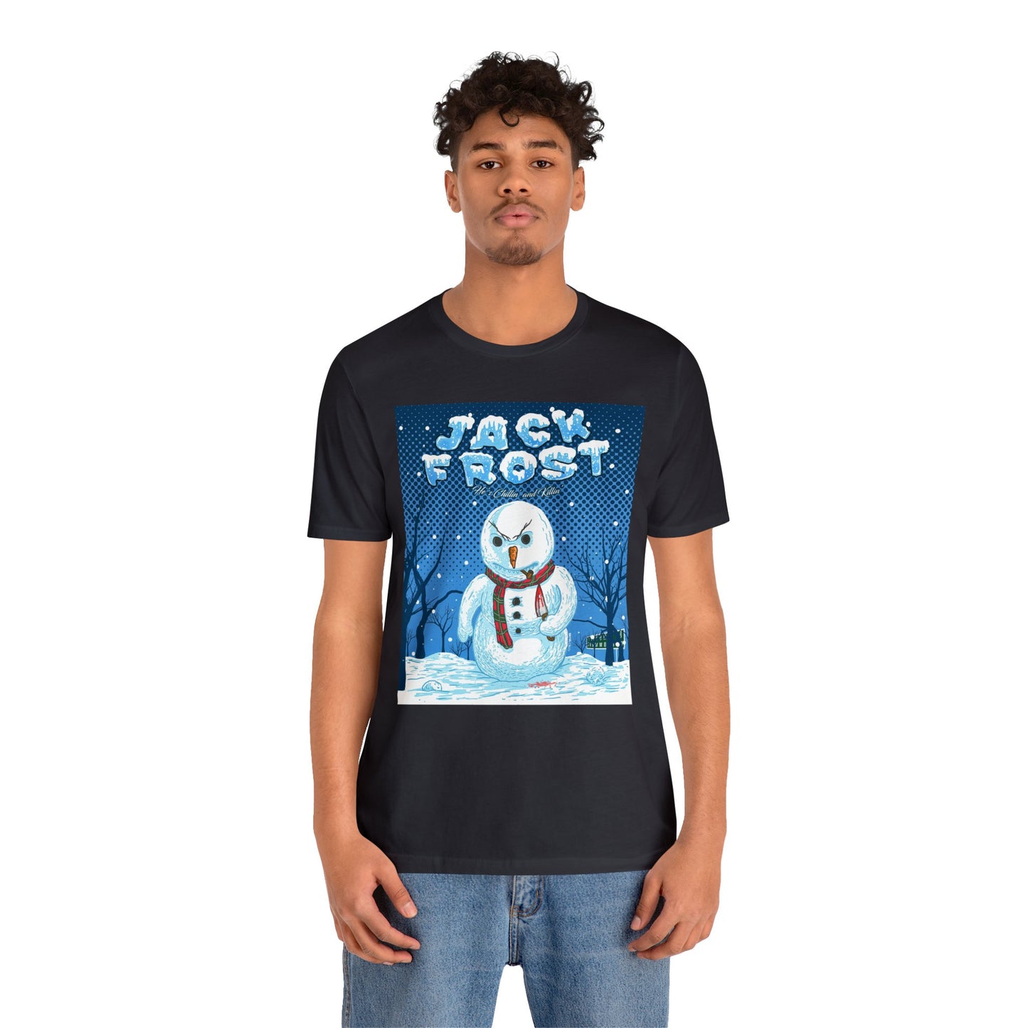 Chillingly Festive - Jack Frost Horror Movie Poster Short Sleeve T-Shirt