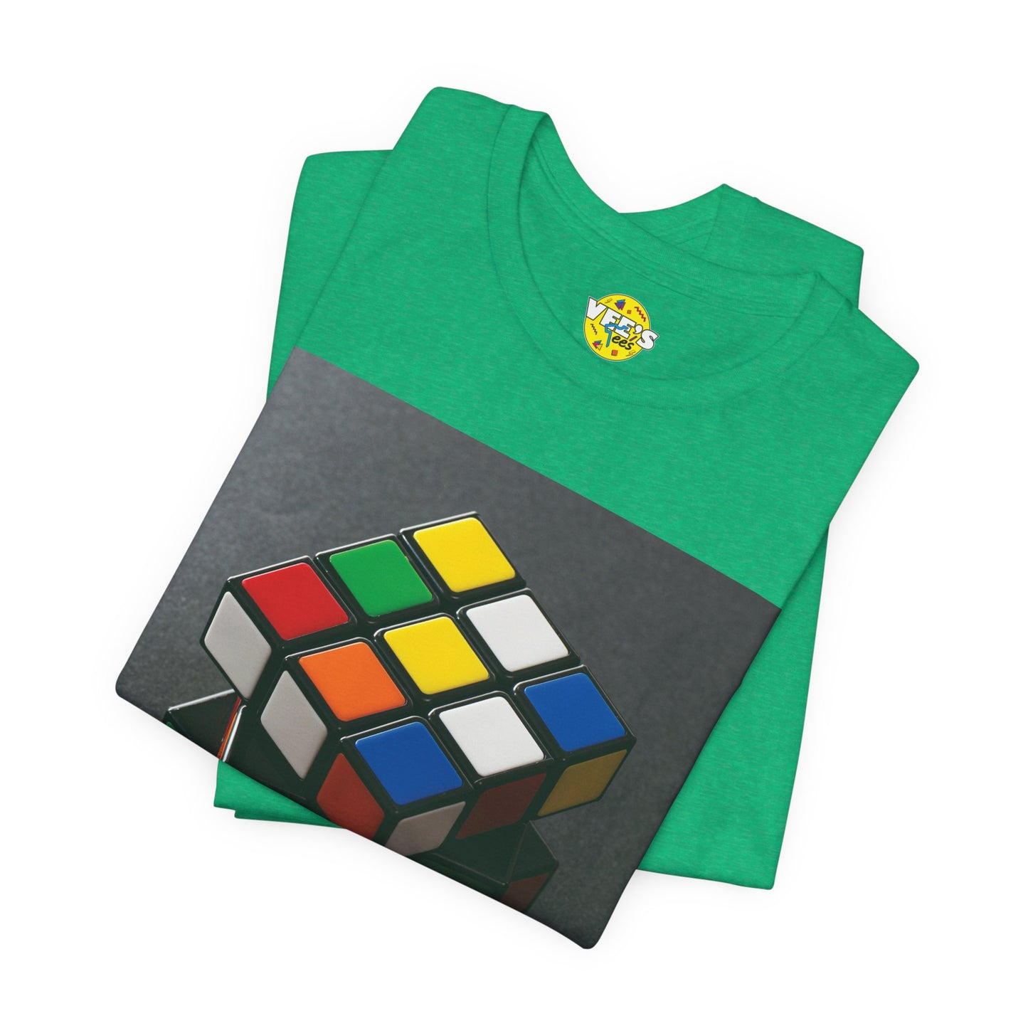 Retro Rubik's Cube Short Sleeve T-Shirt - 80s Puzzle Lover Tee, Nostalgic Graphic Shirt