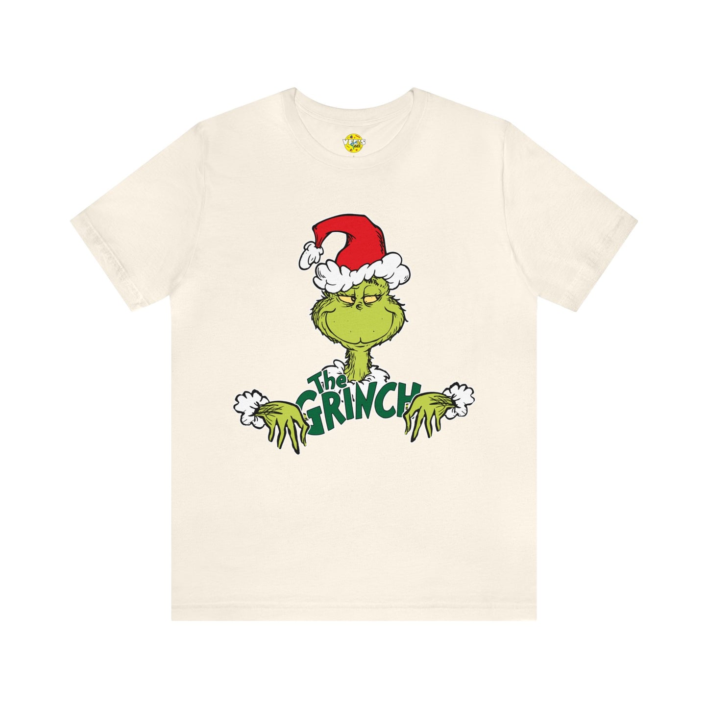 Festive Grinch Face Short Sleeve T-Shirt for a Whoville-Worthy Holiday Season