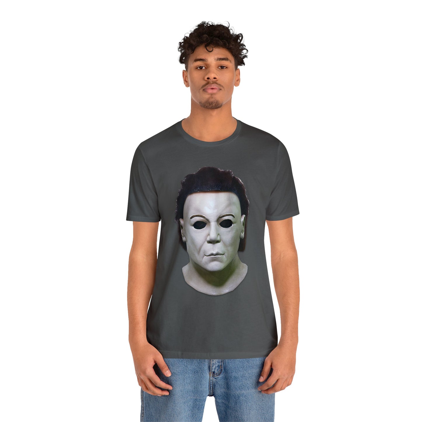 Halloween Michael Myers' Mask Halloween Short Sleeve T-Shirt - Horror Icon Tee, Classic Movie Graphic Shirt