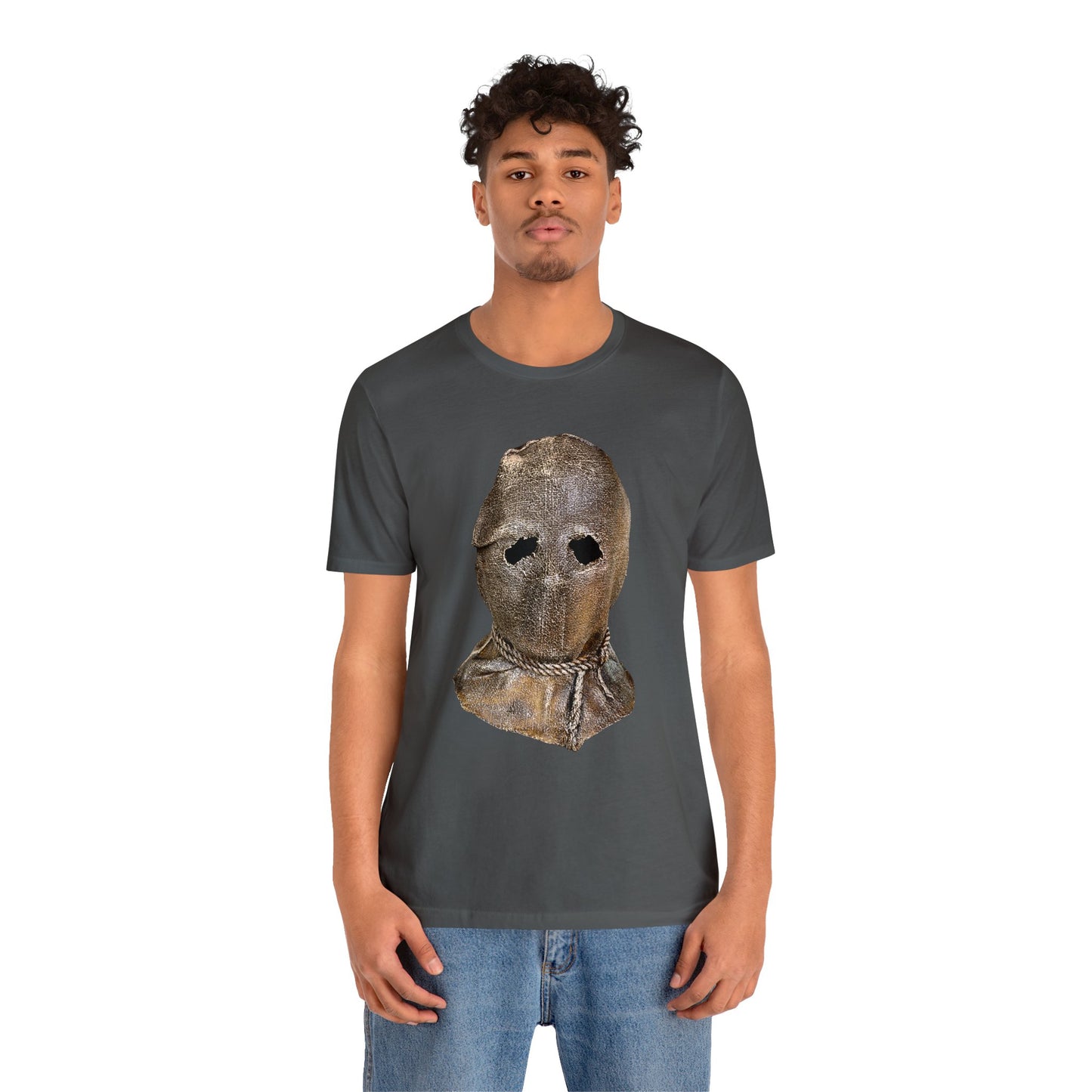 Halloween Jason's Sack Mask Short Sleeve T-Shirt - Friday the 13th Horror Icon Tee, Classic Slasher Graphic Shirt