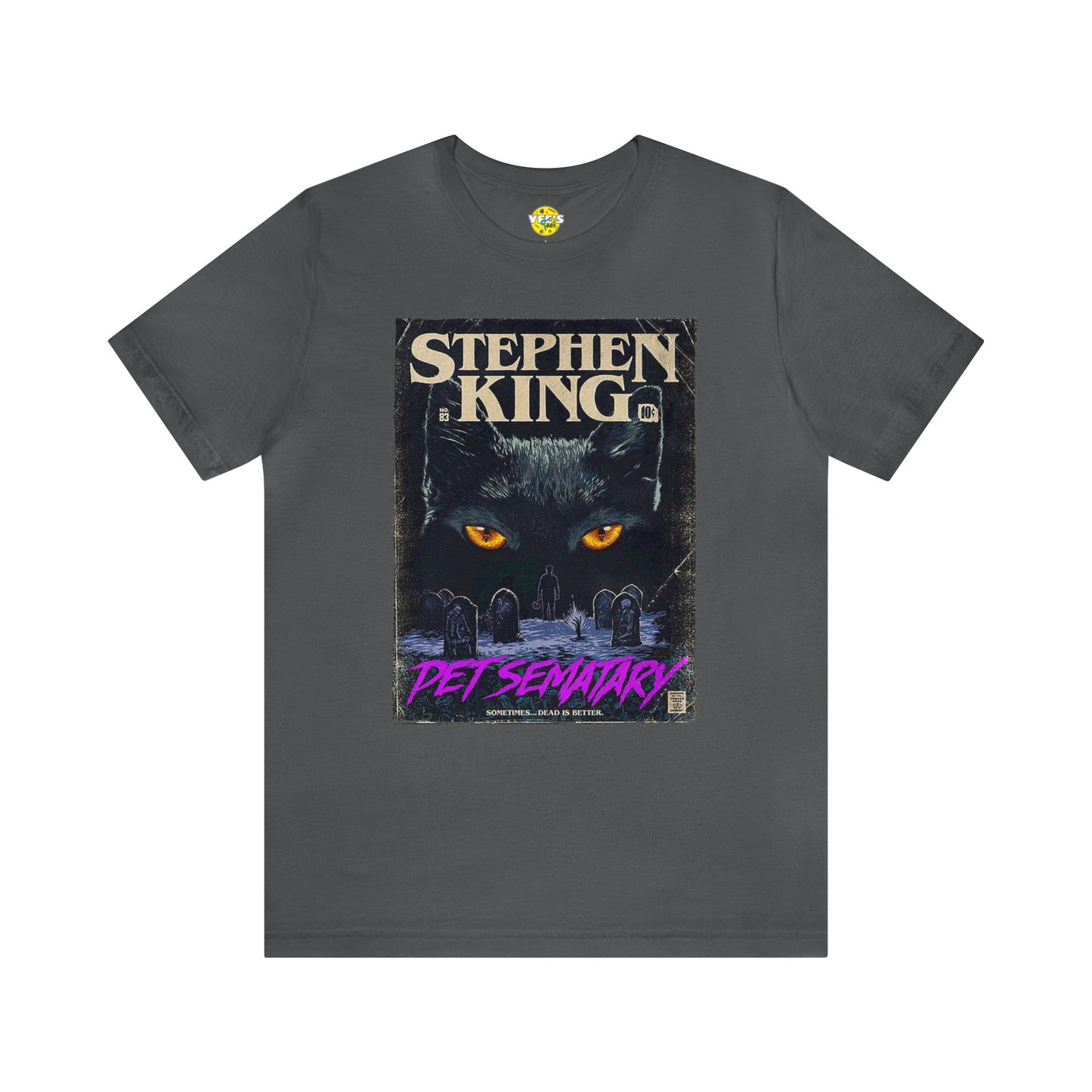 Halloween Stephen King's Pet Sematary Book Cover Short Sleeve T-Shirt - Vintage Horror Novel Graphic Tee, Retro Literary Shirt