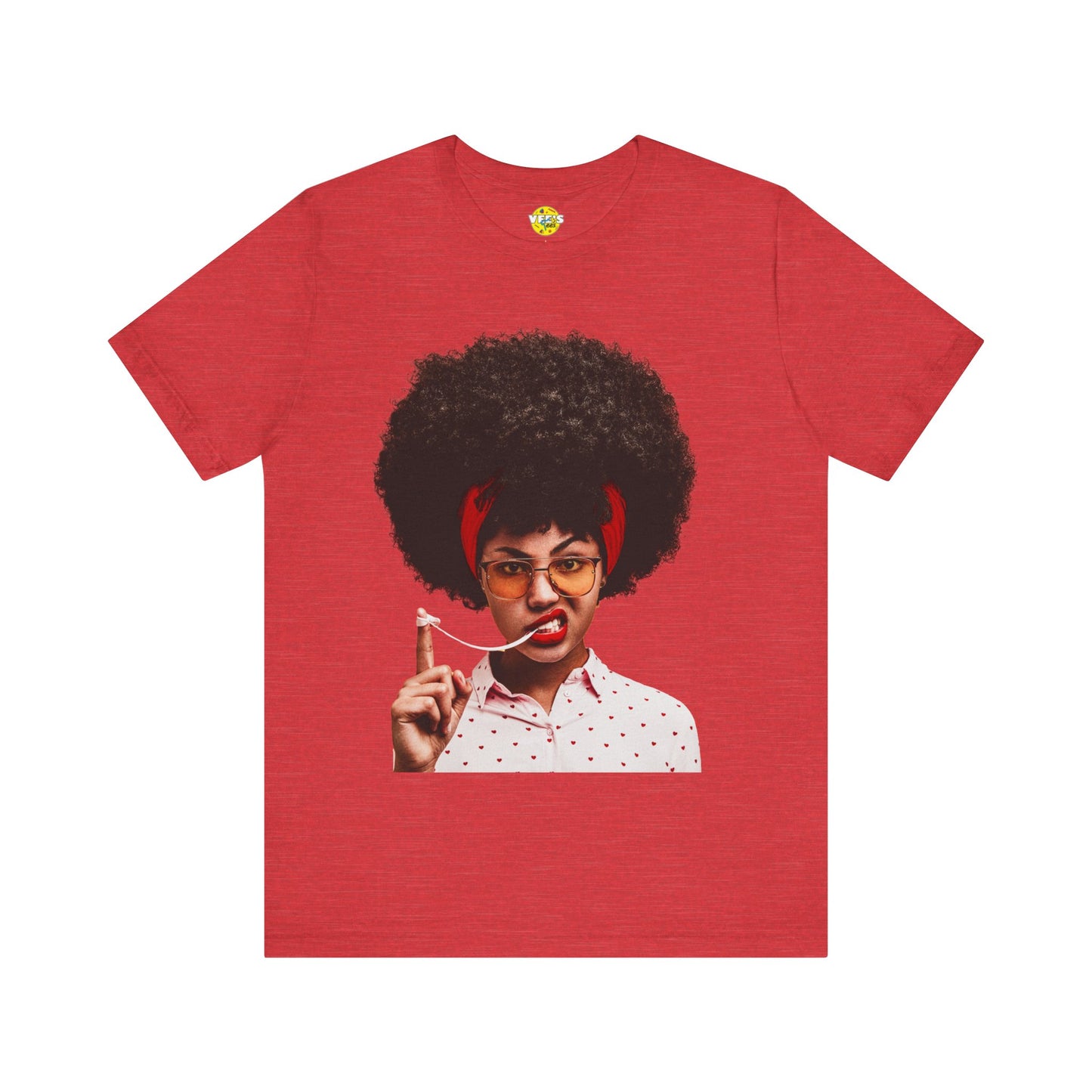 Afro Girl TShirt - Cute Black Woman with Curly Afro Playfully Enjoying Her Gum