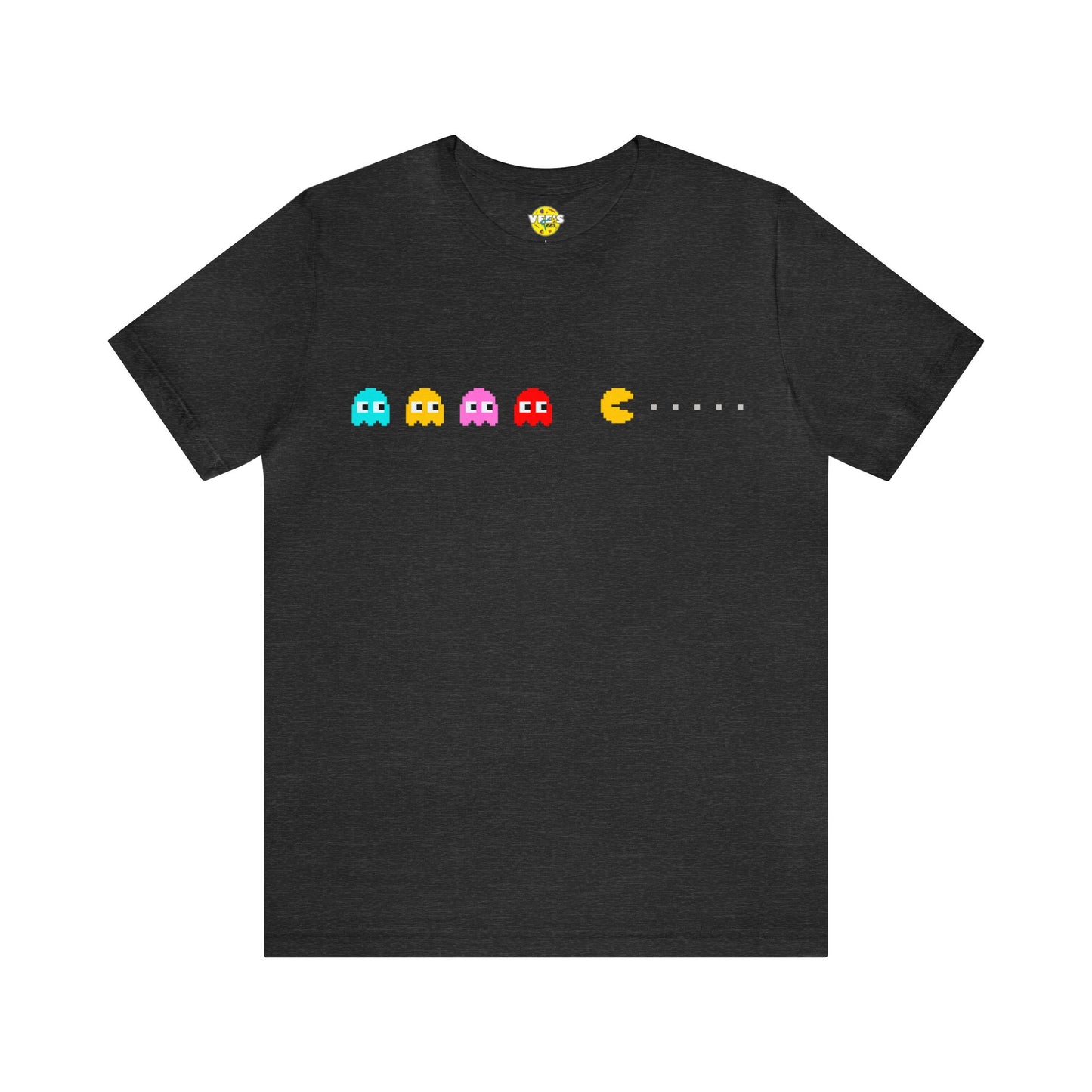 Pac-Man Ghosts Pixel Art T-Shirt - Retro Gamer Tee with Chasing Ghosts