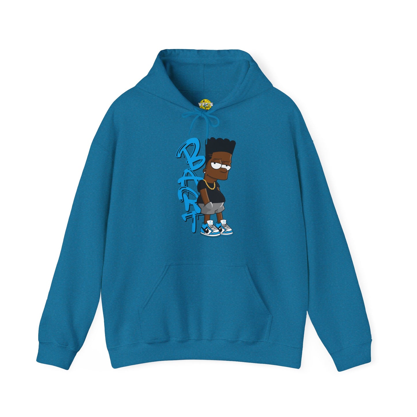 Black Bart Simpson Hoodie - Blue, Urban Streetwear, Vintage Cartoon Sweatshirt, Hip Hop Inspired, 90s Nostalgia