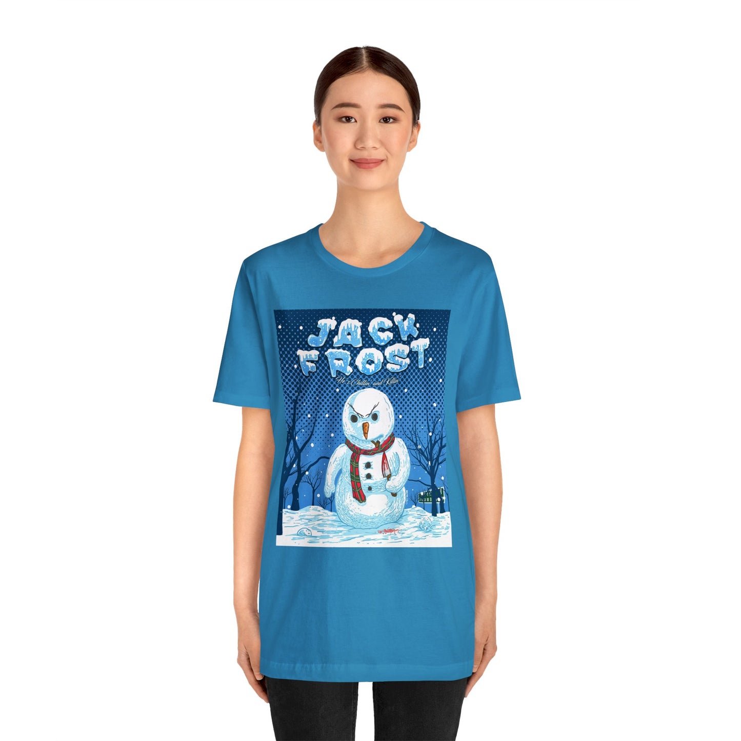 Chillingly Festive - Jack Frost Horror Movie Poster Short Sleeve T-Shirt