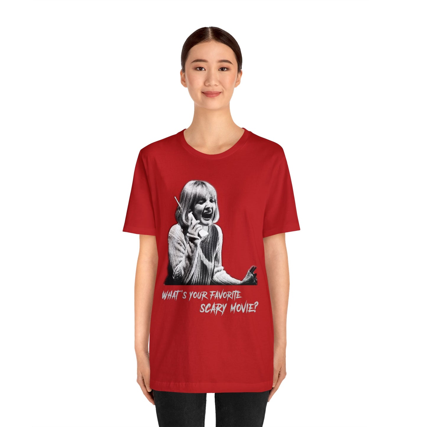 Halloween Casey Becker Scream Movie Short Sleeve T-Shirt - Horror Film Fan Tee, Classic Slasher Icon Shirt