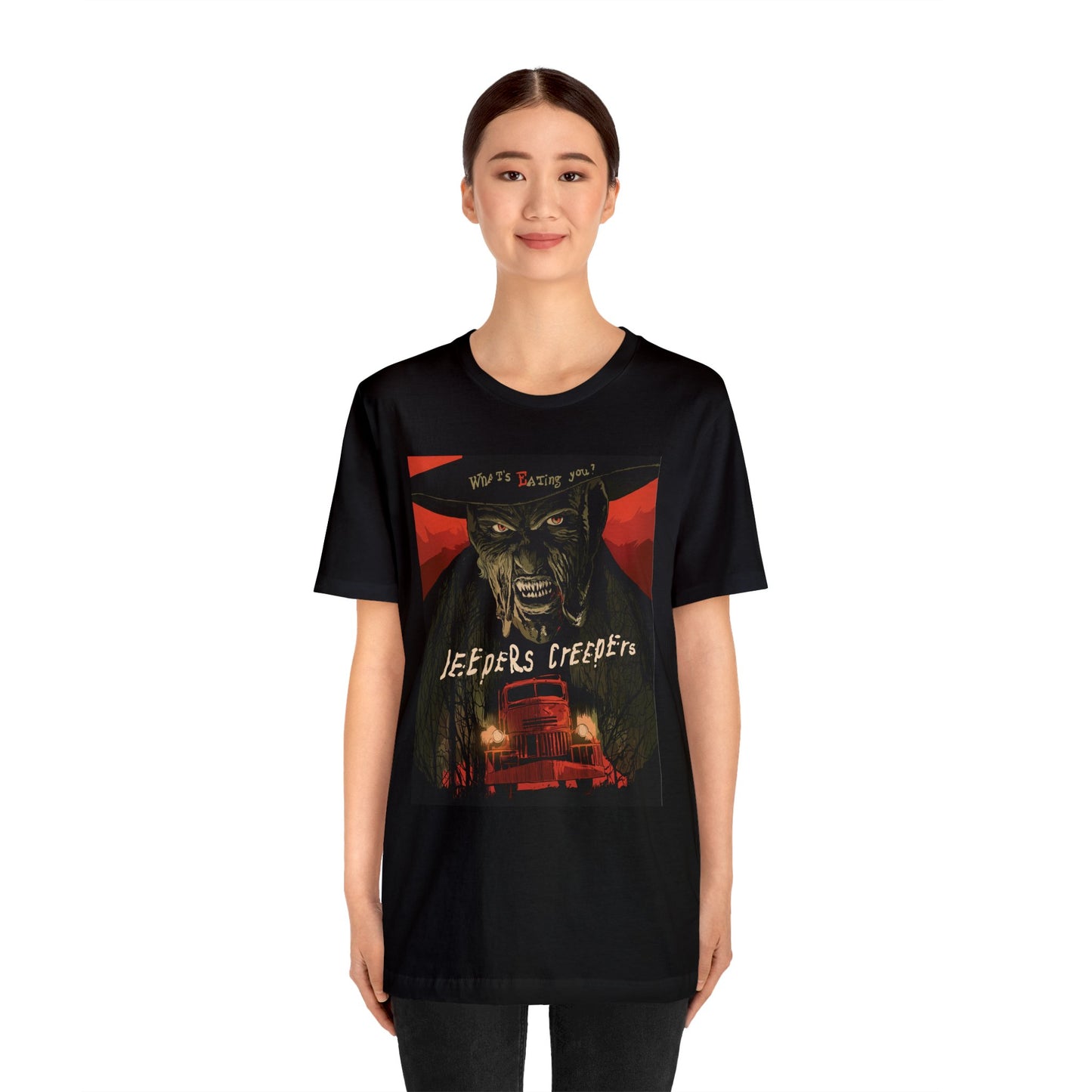 Halloween Jeepers Creepers Movie Poster Short Sleeve T-Shirt - Vintage Horror Film Tee, Retro Classic Cinema Graphic Shirt