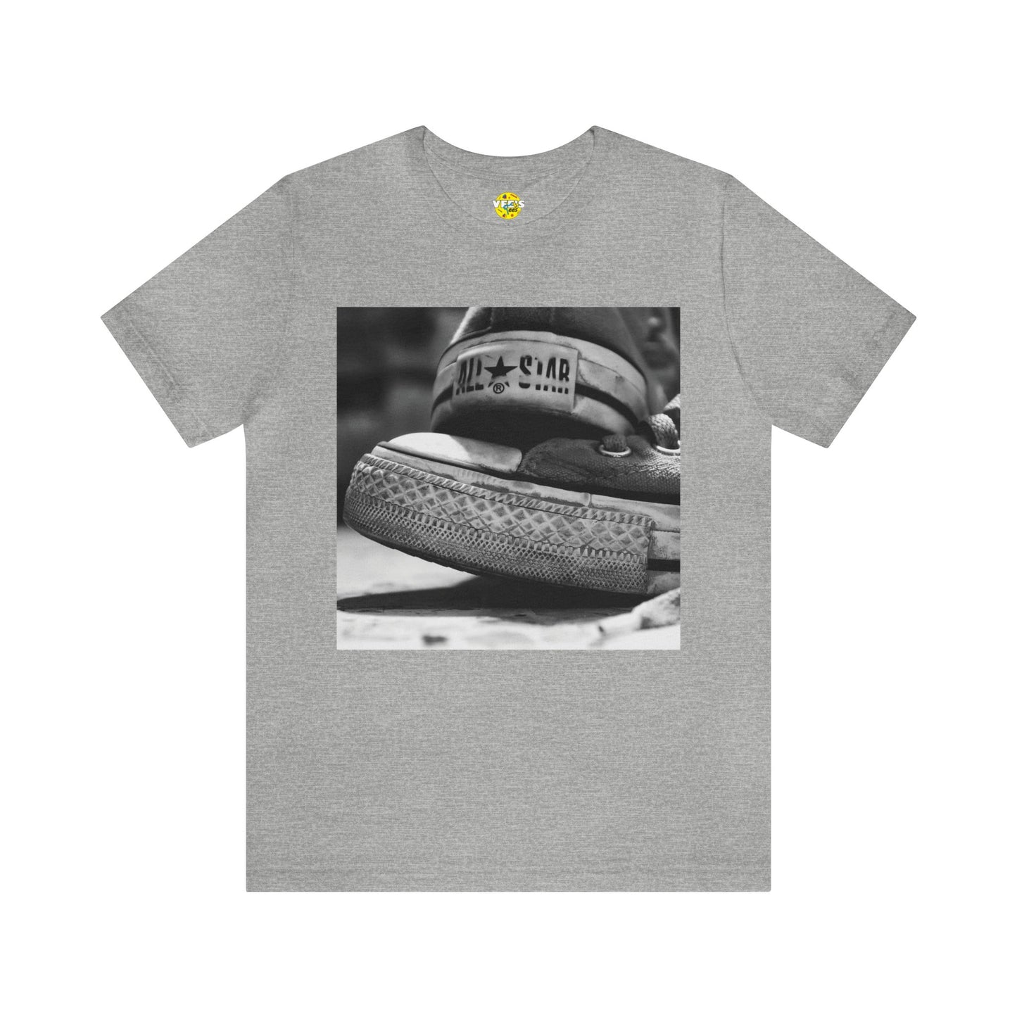 Zoomed Chuck Taylor All-Stars In Black & White Short Sleeve T-Shirt - Classic Sneaker Lover Tee, Vintage Shoe Graphic Shirt