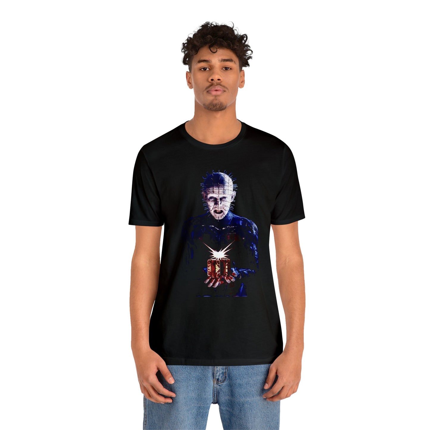 Halloween Pinhead Puzzle Box Short Sleeve T-Shirt - Hellraiser Horror Icon Tee, Clive Barker Graphic Shirt