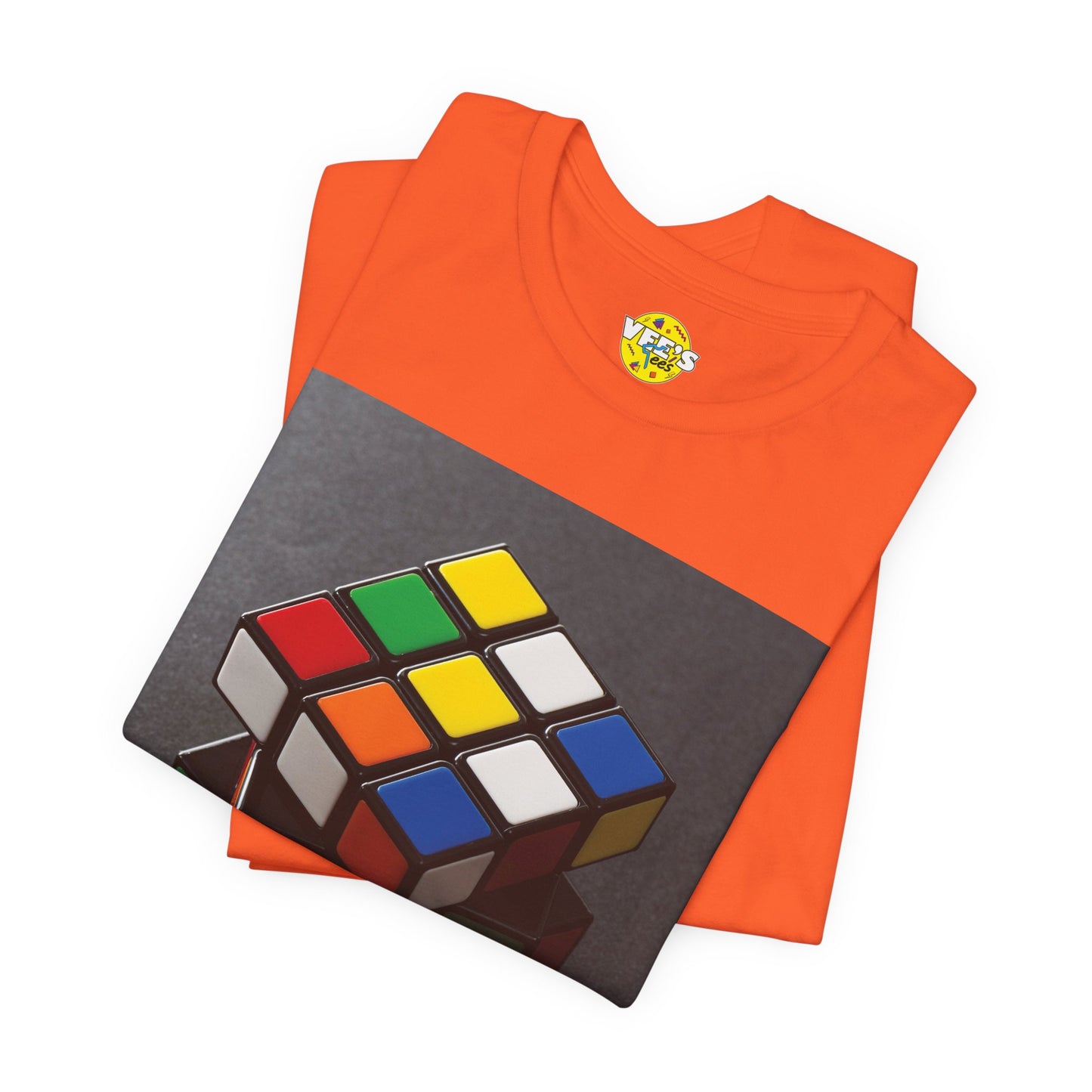 Retro Rubik's Cube Short Sleeve T-Shirt - 80s Puzzle Lover Tee, Nostalgic Graphic Shirt