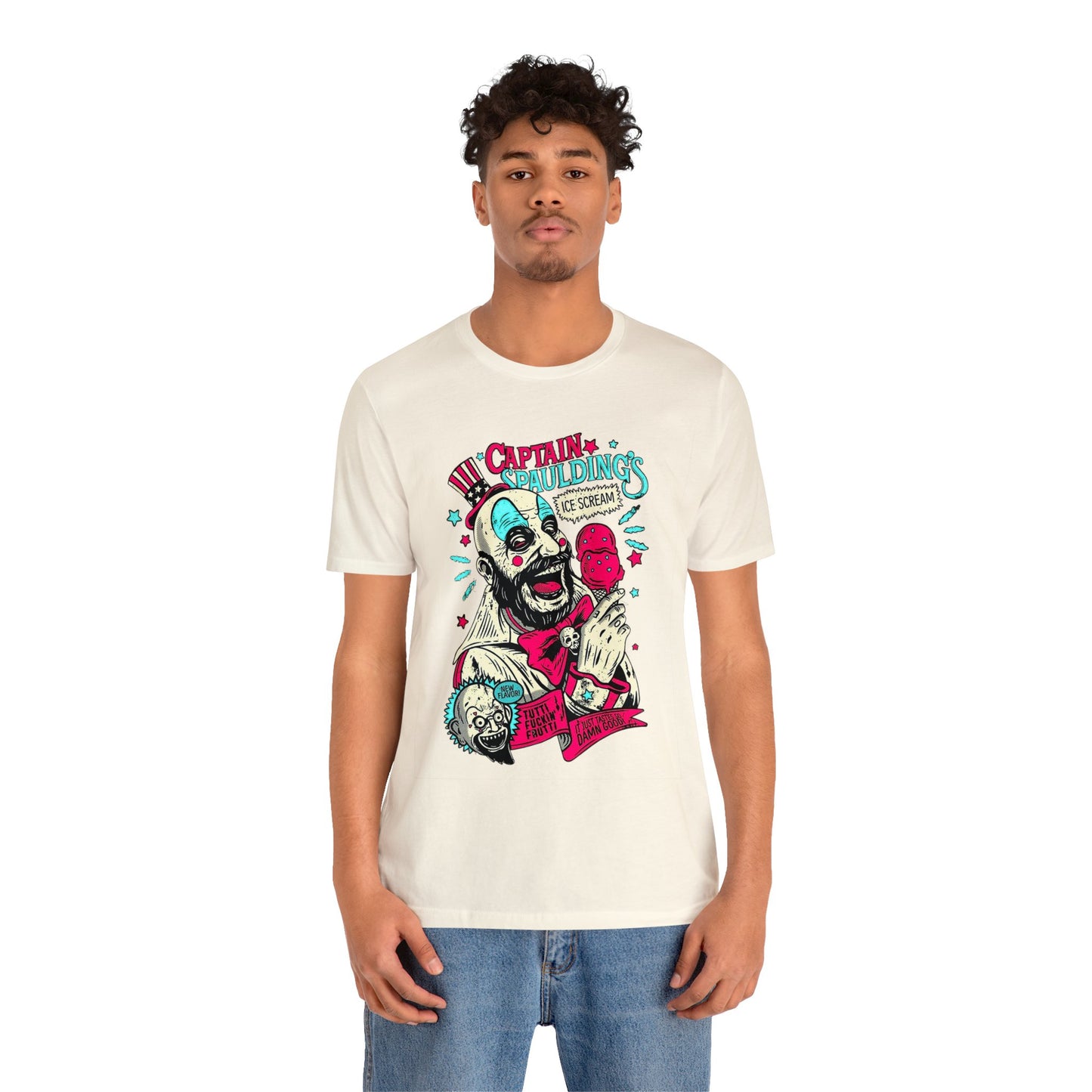 Halloween Captain Spaulding Short Sleeve T-Shirt - Classic Horror Icon Tee, Rob Zombie Character Graphic Shirt