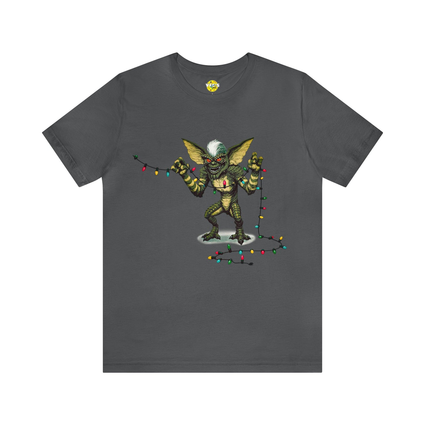 Stripe Festive Holiday - Gremlin Christmas Lights - Festive Stripe holding Christmas Lights - Gremlin Holiday Lights tshirt