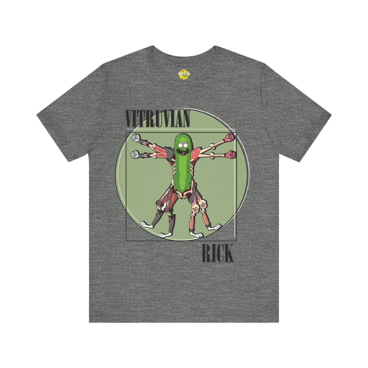 Pickle Rick Vitruvian Man Mashup Design TShirt