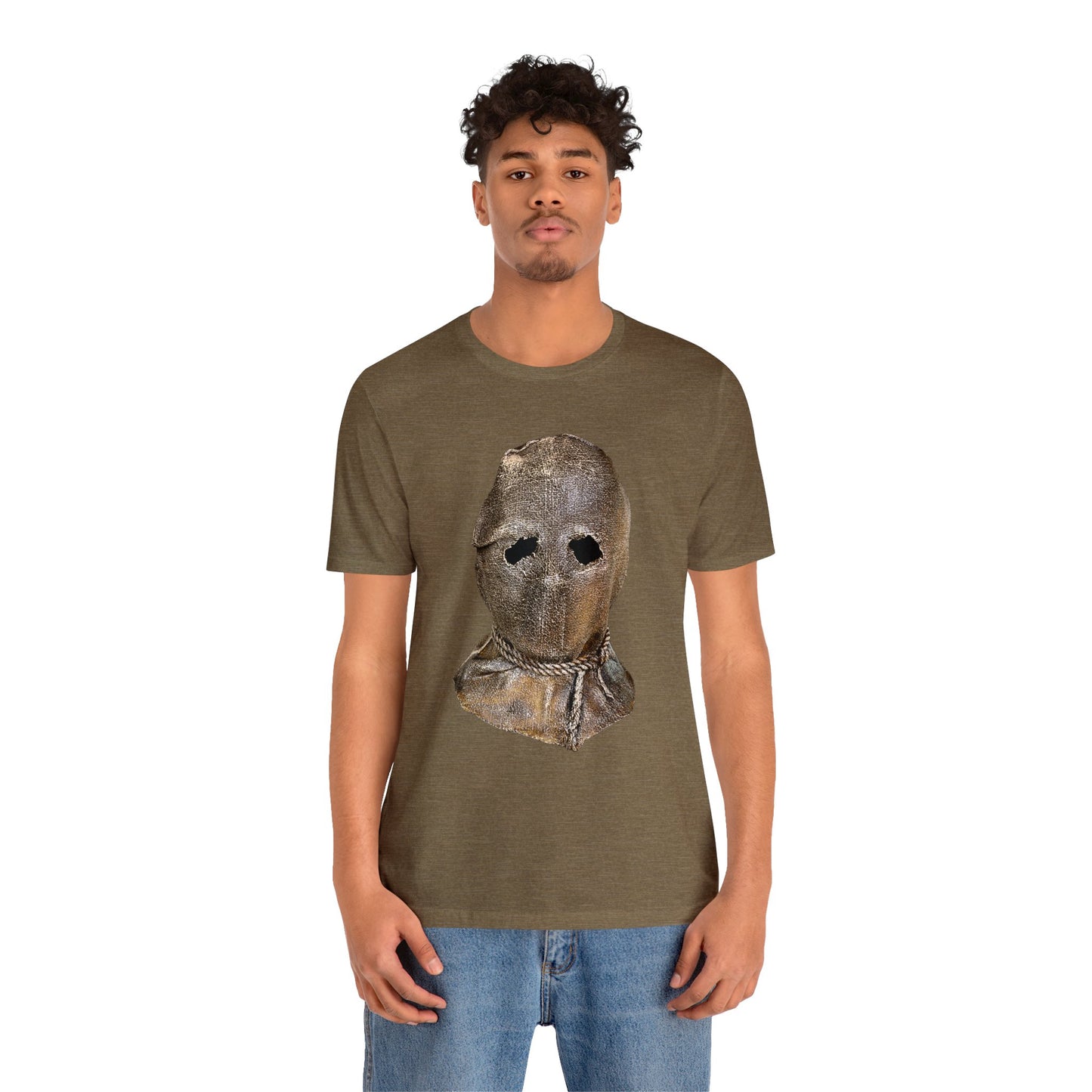 Halloween Jason's Sack Mask Short Sleeve T-Shirt - Friday the 13th Horror Icon Tee, Classic Slasher Graphic Shirt