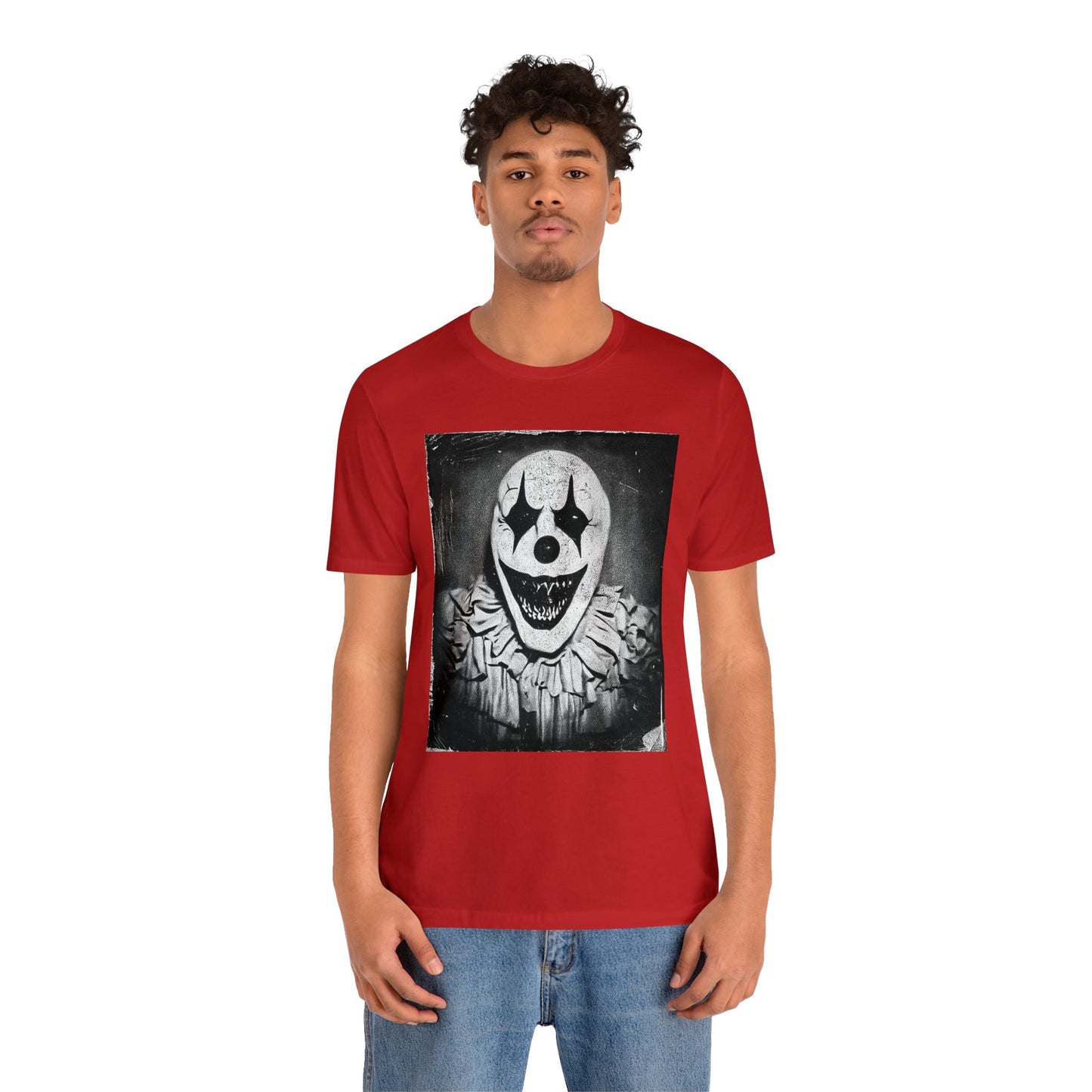 Halloween Vintage Creepy Clown Short Sleeve T-Shirt - Retro Circus Clown Photo Tee - Horror Carnival Shirt - Scary Circus Theme Shirt