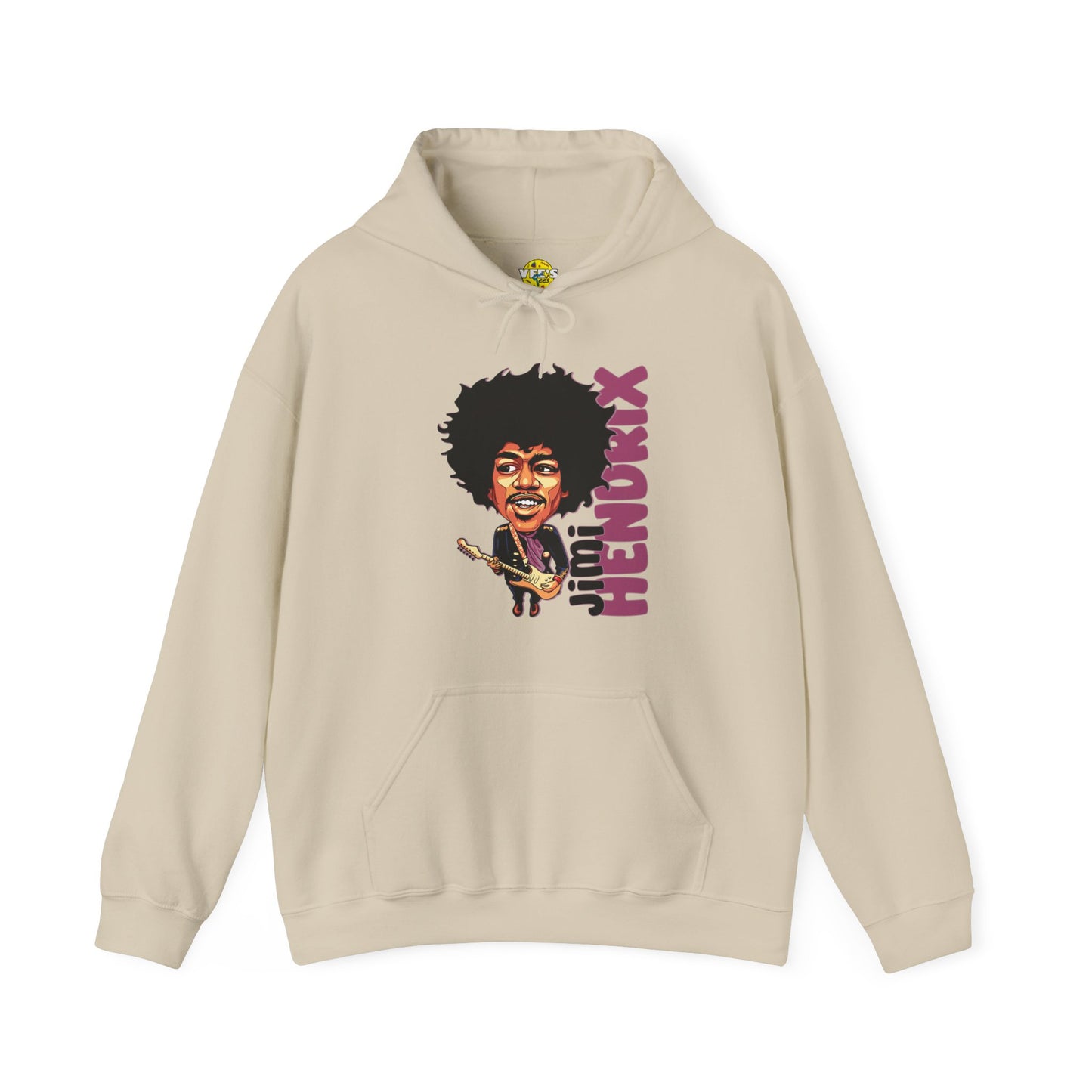 Jimi Hendrix Cartoon Portrait Hoodie, Black History Icon Sweatshirt, Vintage Music Legend Hooded Sweatshirt