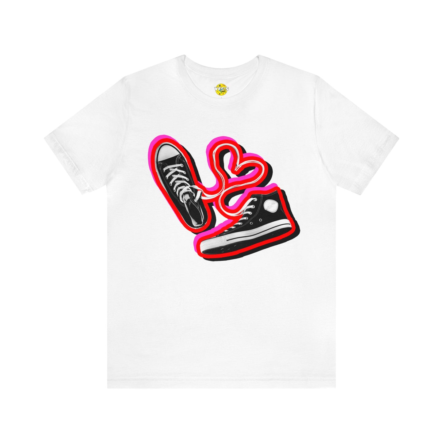 Valentines Day Shoestring Heart TShirt - Shoestring Heart Sneaker Graphic Tee - Unisex 90s Converse Tshirt