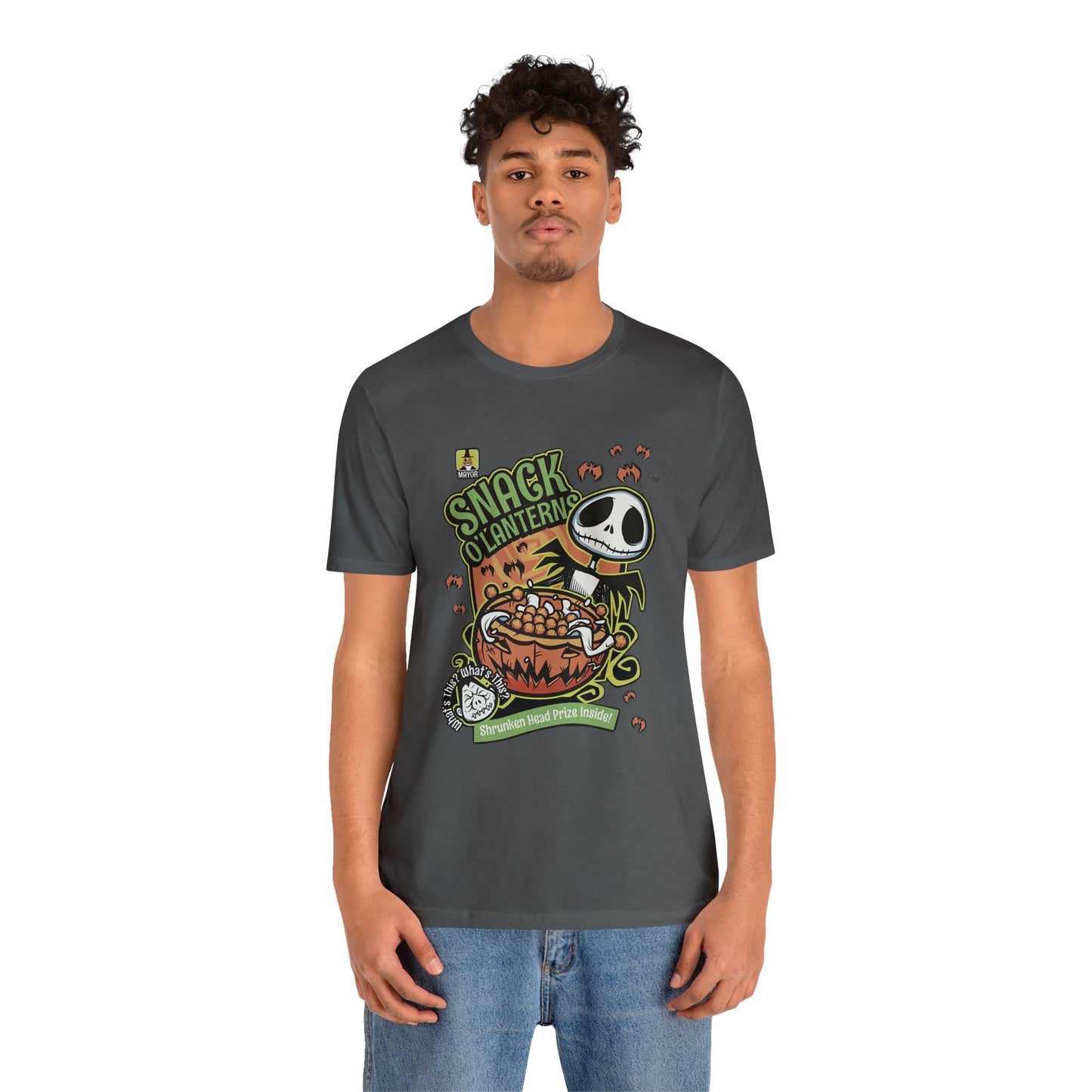 Halloween Jack Skellington's Snack O'Lanterns Cereal Short Sleeve T-Shirt - Spooky Halloween Tee, Nightmare Before Christmas Graphic Shirt