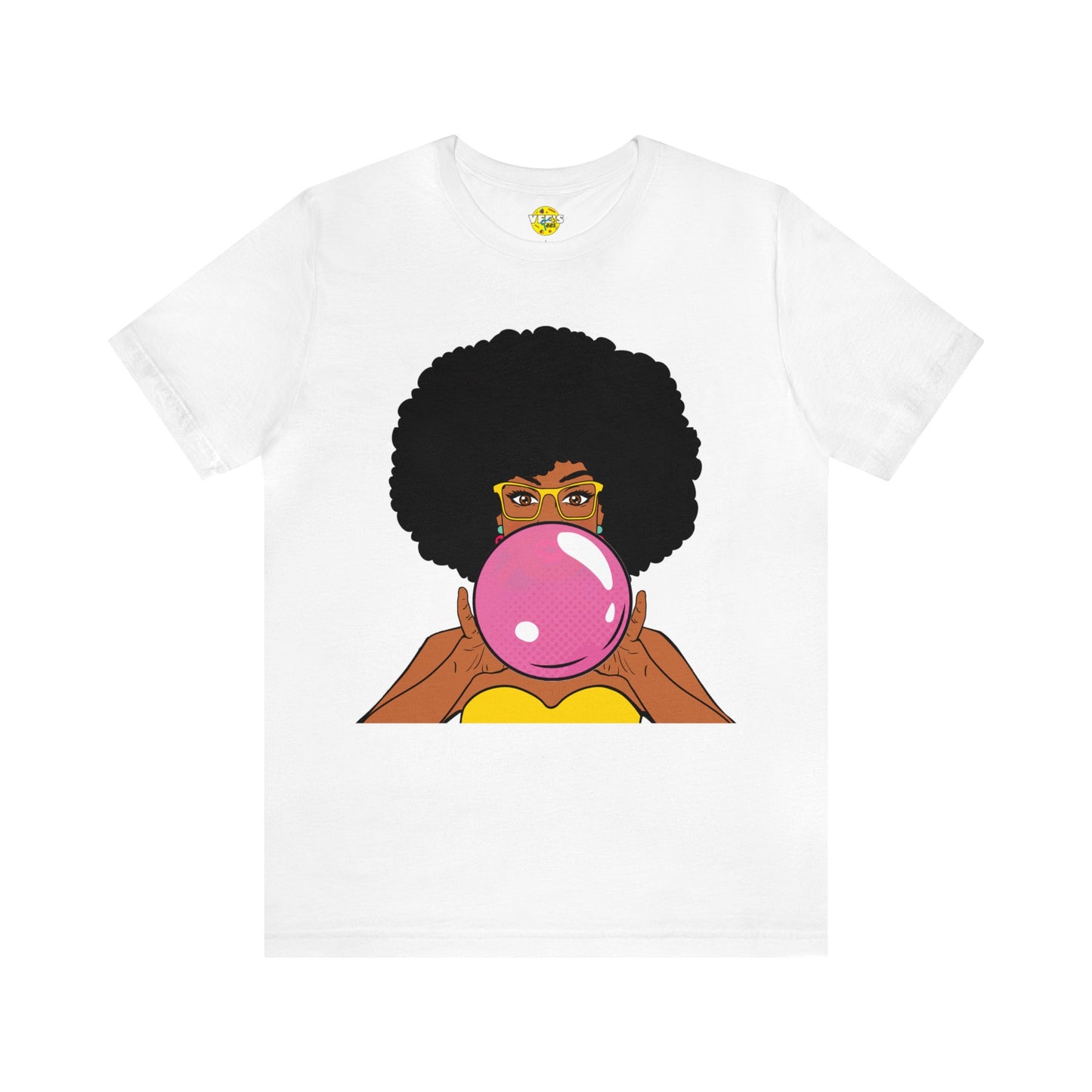 Afro Bubble Pop Art TShirt, Unique Natural Hair Black Girl Magic Shirt, Joyful African American Woman Playful Illustration Tee