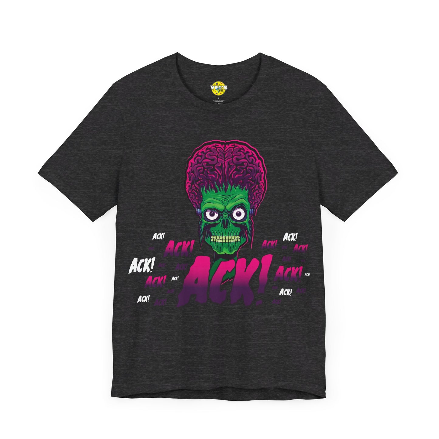 Halloween Mars Attacks! Alien Short Sleeve T-Shirt - Retro Sci-Fi Movie Graphic Tee, Vintage Extraterrestrial Invasion Shirt