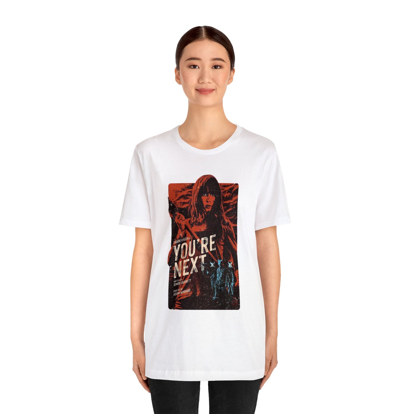 Halloween You're Next Movie Poster Short Sleeve T-Shirt - Home Invasion Horror Tee - Classic Thriller Film Shirt