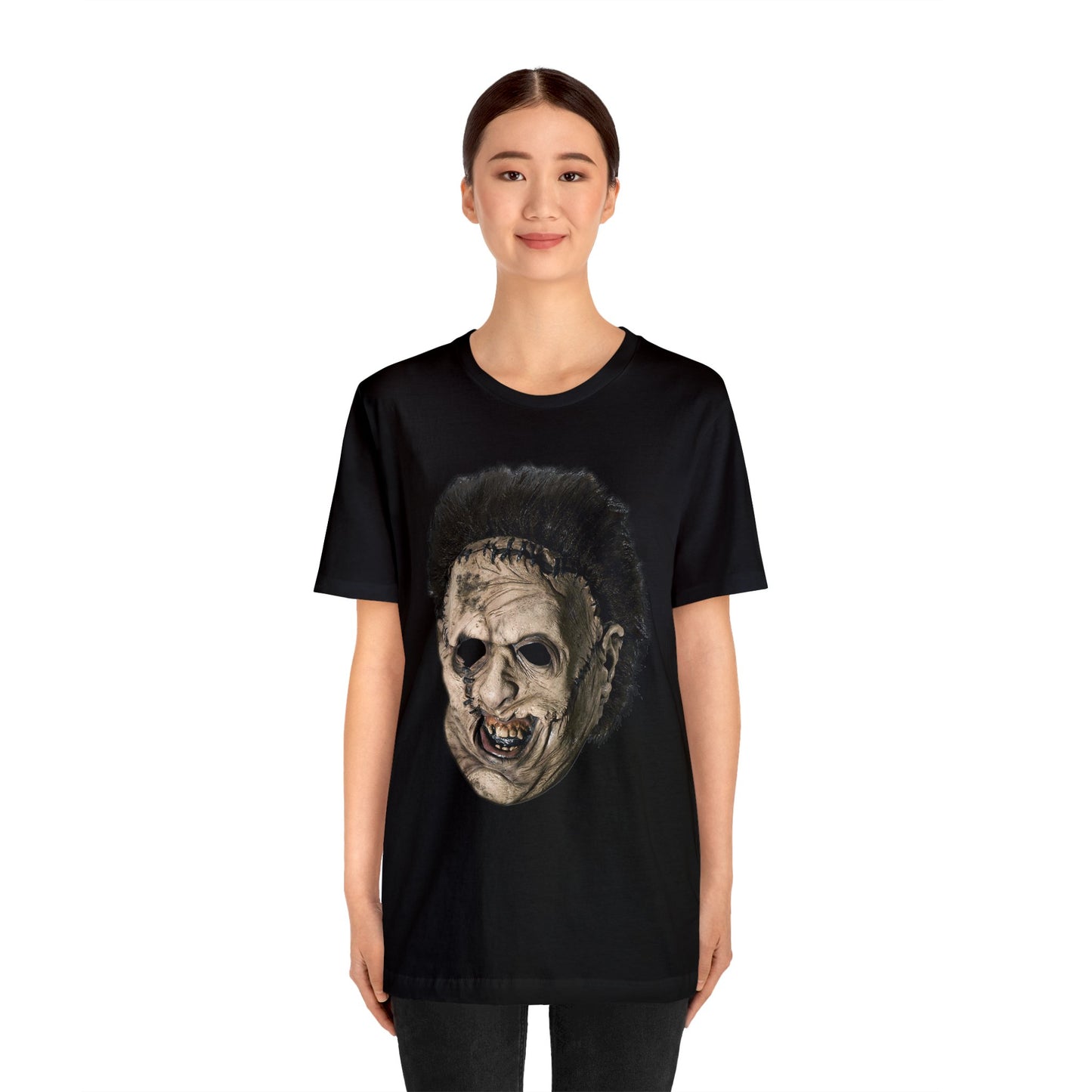 Halloween Leatherface Mask Short Sleeve T-Shirt - Classic Horror Film Tee - Iconic Chainsaw Massacre Shirt