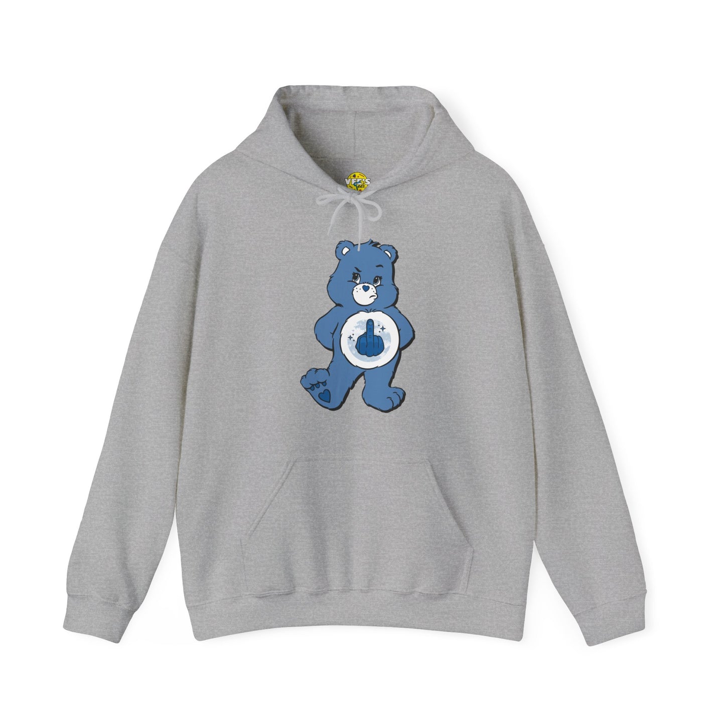 Grumpy Bear Middle Finger Hoodie - Adult Care Bears Hooded Sweatshirt