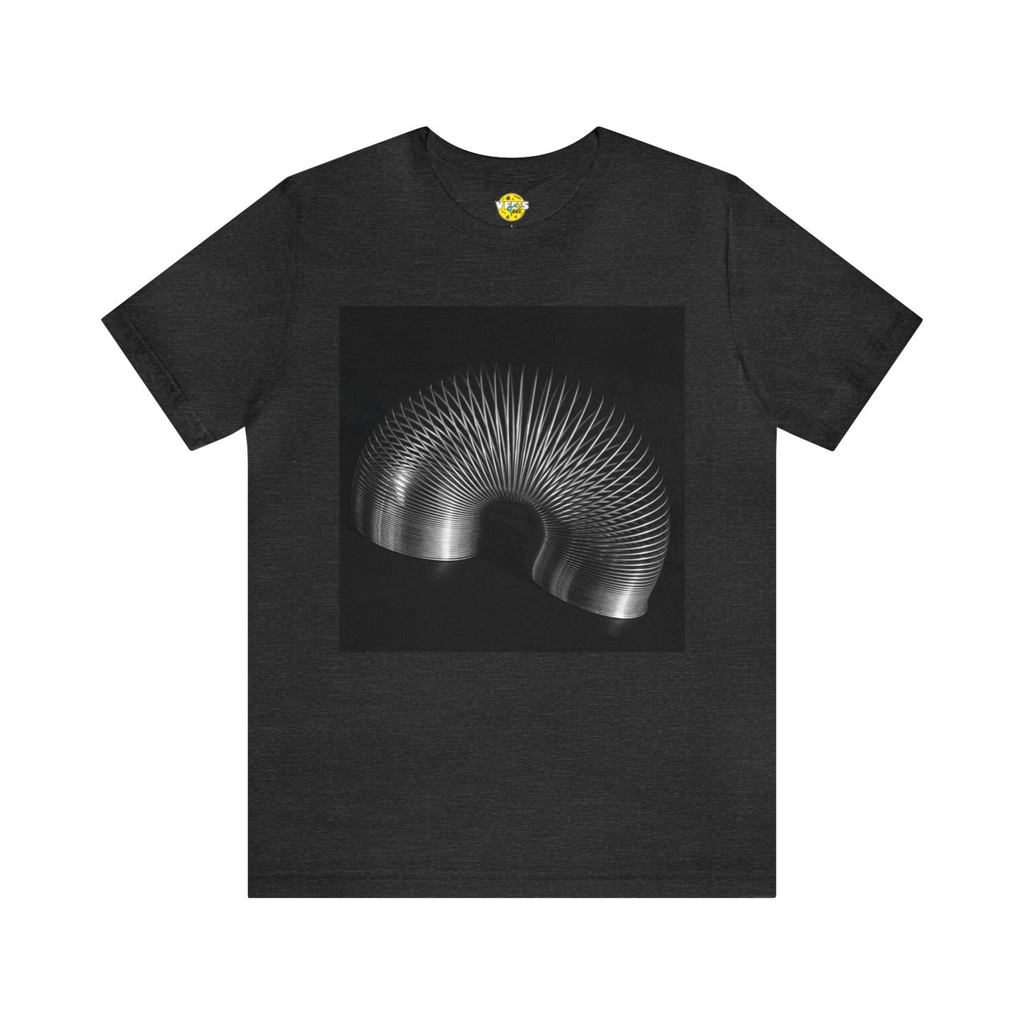 Black & White Retro Slinky Short Sleeve T-Shirt - Classic Toy Lover Tee, Nostalgic Graphic Shirt