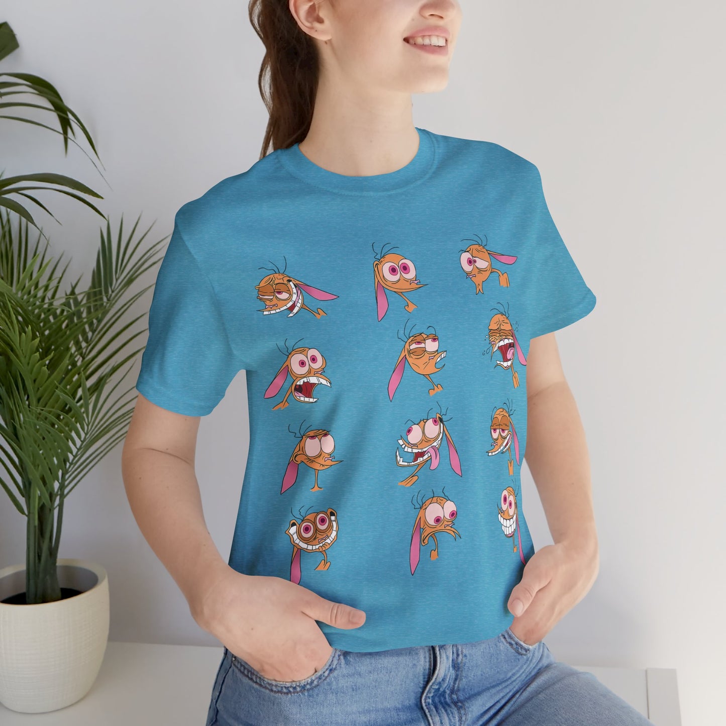 Ren's Expressions - Ren Hoek Faces Short Sleeve T-Shirt - Ren and Stimpy Cartoon