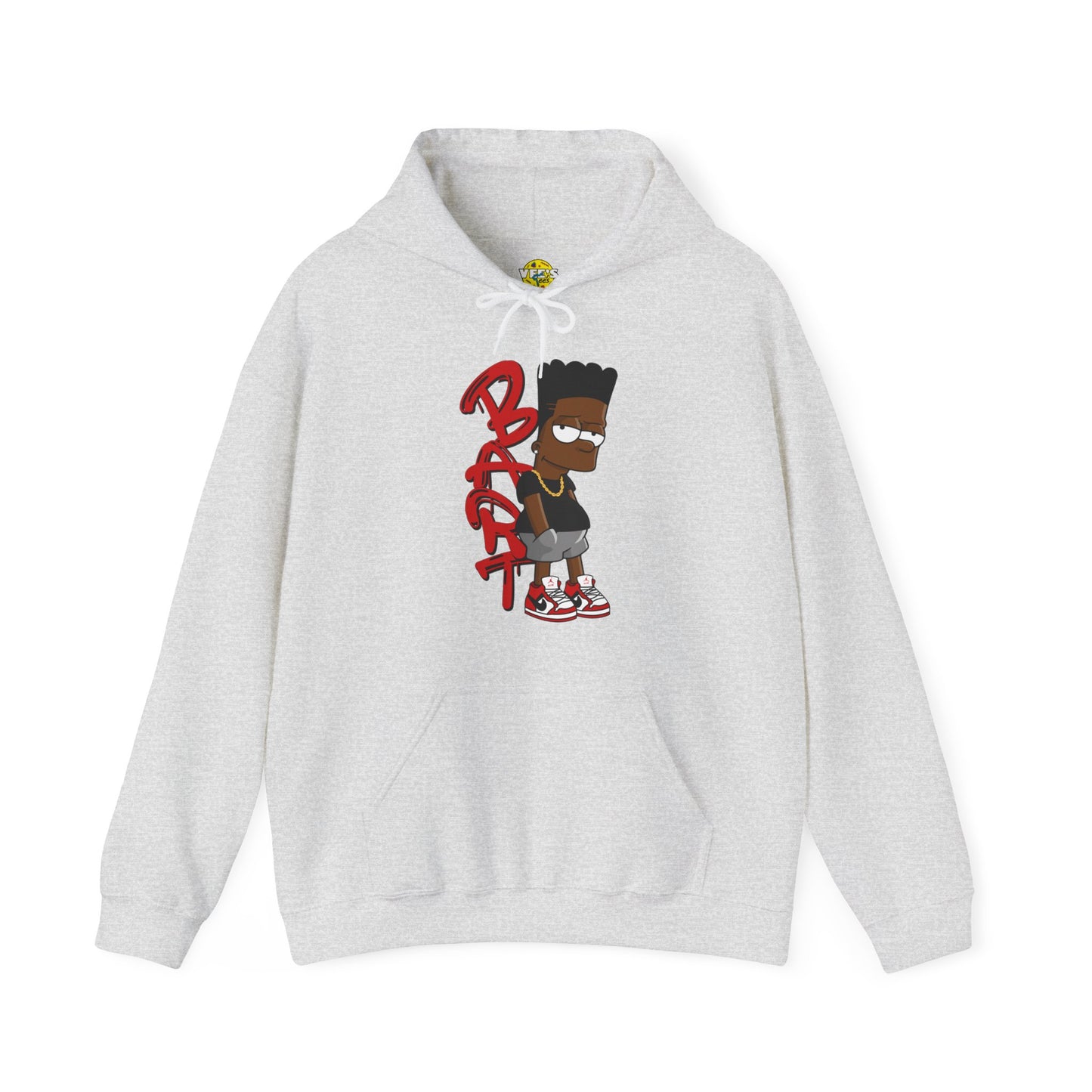 Black Bart Simpson Hoodie - Red, Urban Streetwear, Vintage Cartoon Sweatshirt, Hip Hop Inspired, 90s Nostalgia