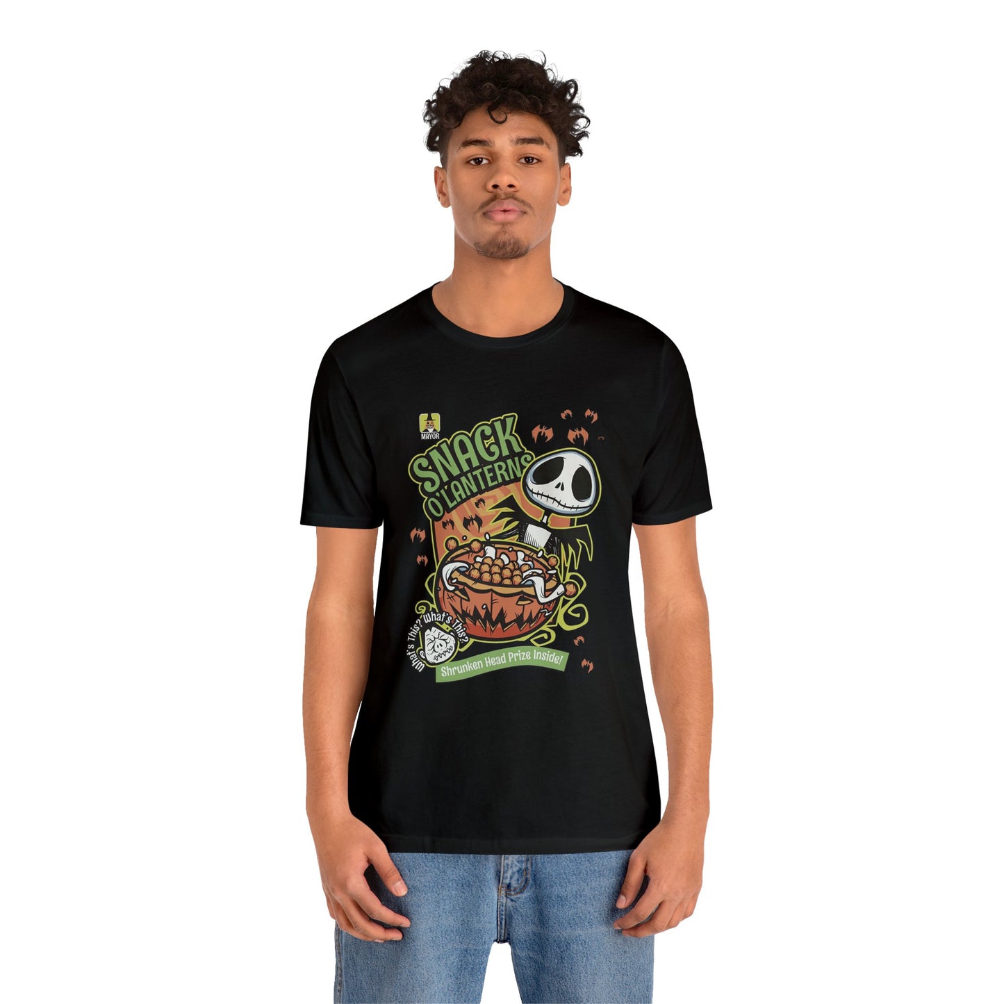 Halloween Jack Skellington's Snack O'Lanterns Cereal Short Sleeve T-Shirt - Spooky Halloween Tee, Nightmare Before Christmas Graphic Shirt