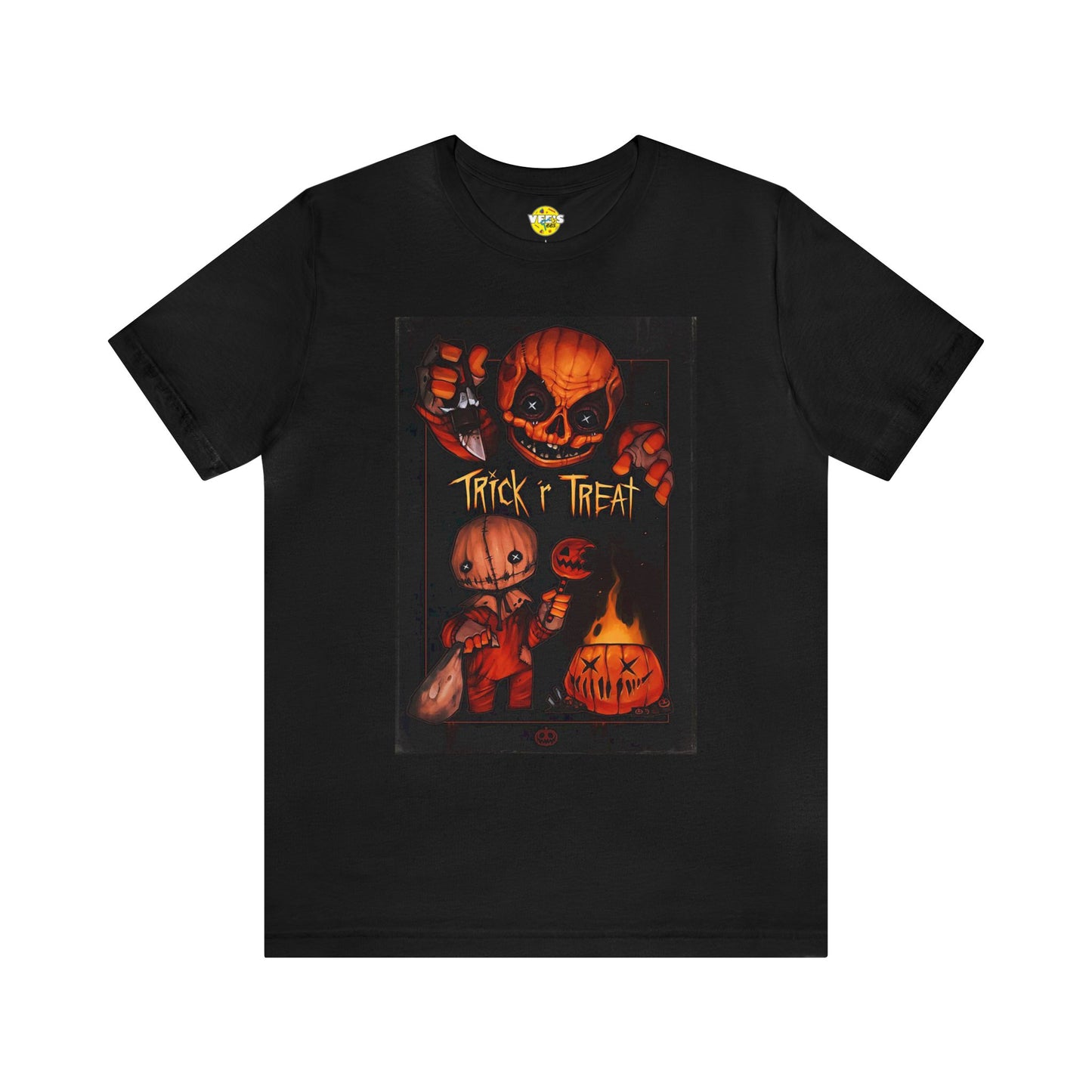 Halloween Sam from Trick 'r Treat Short Sleeve T-Shirt - Halloween Horror Icon Tee, Trick 'r Treat Movie Character Graphic Shirt