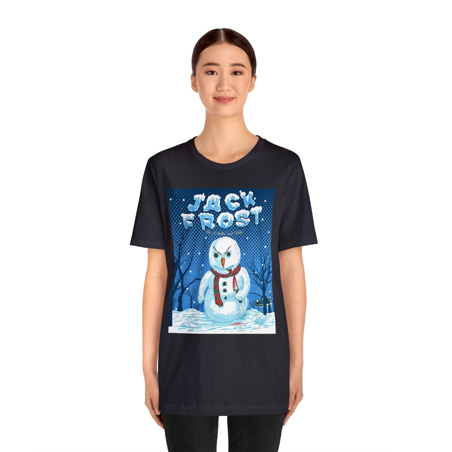 Chillingly Festive - Jack Frost Horror Movie Poster Short Sleeve T-Shirt