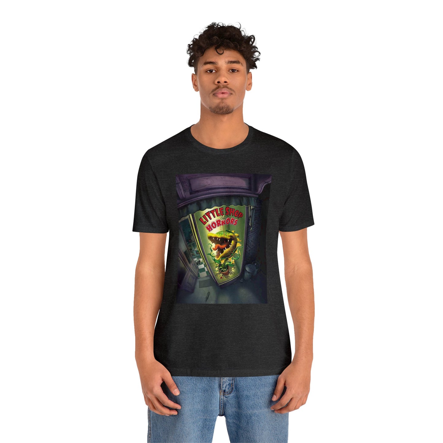 Halloween Little Shop of Horrors Short Sleeve T-Shirt - Classic Horror Movie Tee, Retro Cartoon Graphic Shirt