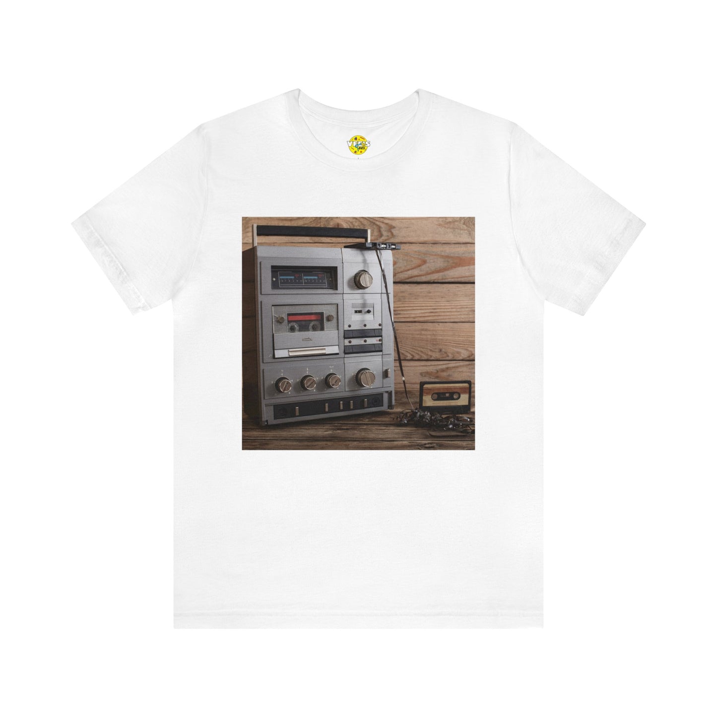 Retro Cassette Player Tshirt - Popped Tape Short Sleeve T-Shirt - Vintage Music Lover Tee - Nostalgic Graphic Shirt