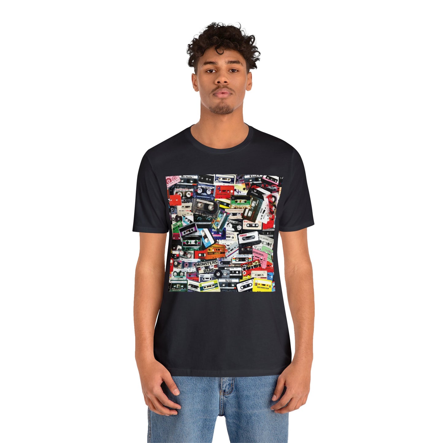 Retro 80s Mixtape Collage Short Sleeve T-Shirt - Vintage Music Lover Tee, Nostalgic Graphic Shirt