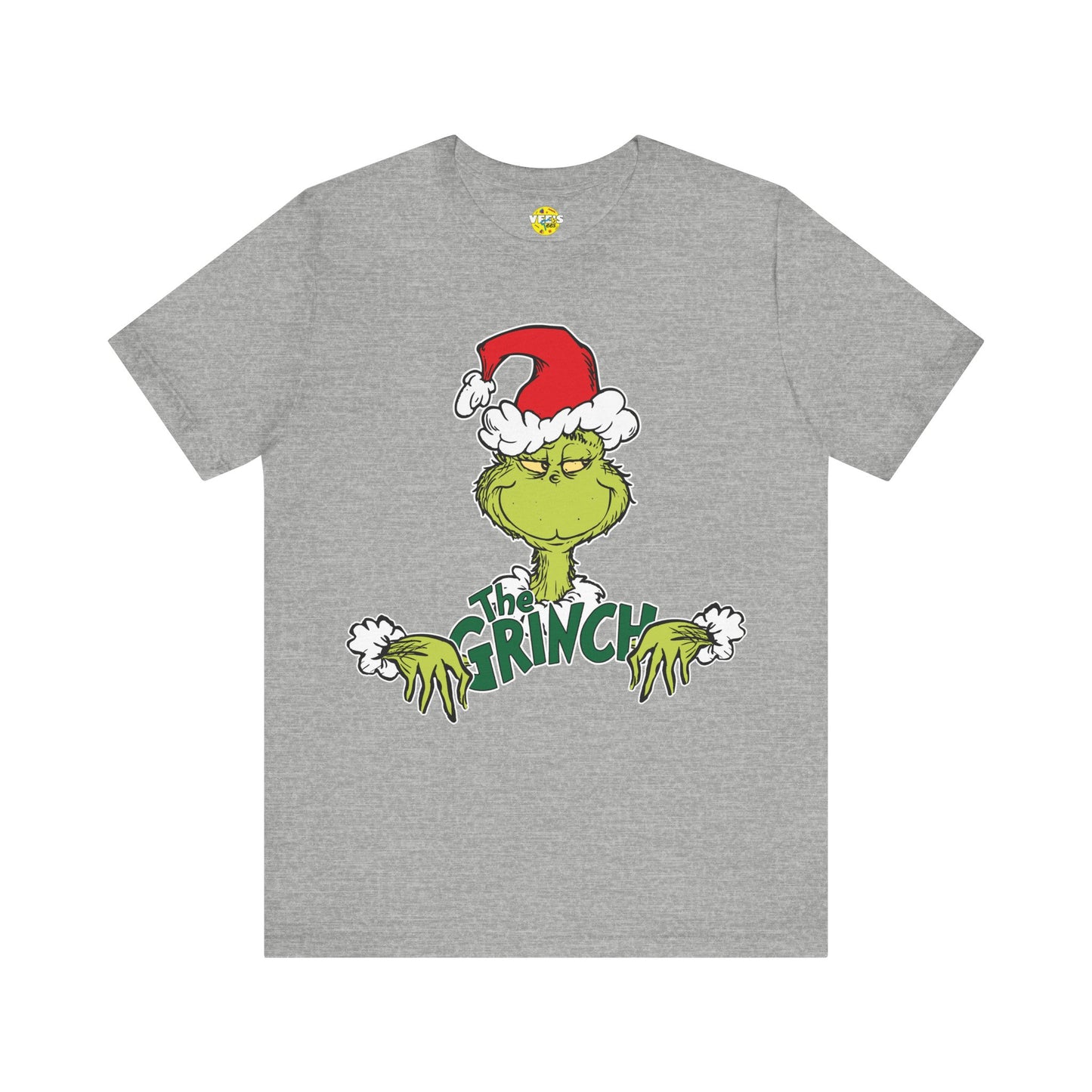 Festive Grinch Face Short Sleeve T-Shirt for a Whoville-Worthy Holiday Season