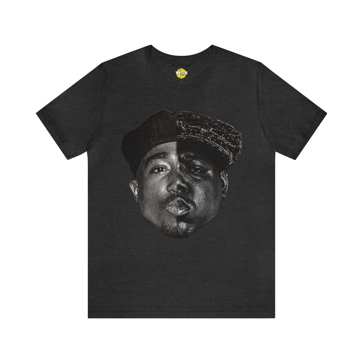 Tupac and Notorious BIG Half Faces TShirt, 90s Style Iconic Classic Hip Hop Shirt, Vintage Music Legends Tee, Singer Tribute TShirt