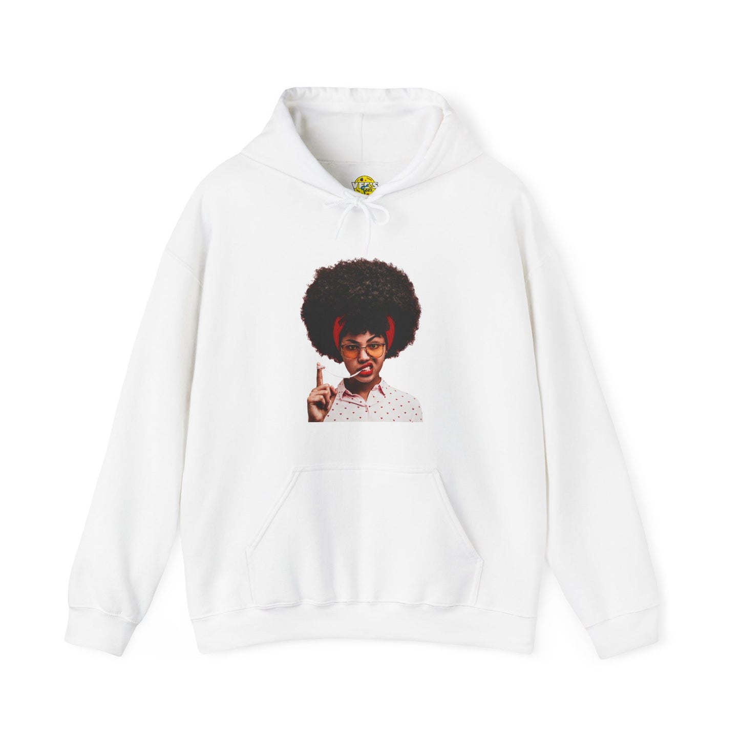 Cute Black Woman Afro Gum Hoodie, Unique Natural Hair Black Girl Magic Sweatshirt, Joyful African American Woman Playful Natural Hair Hoodie