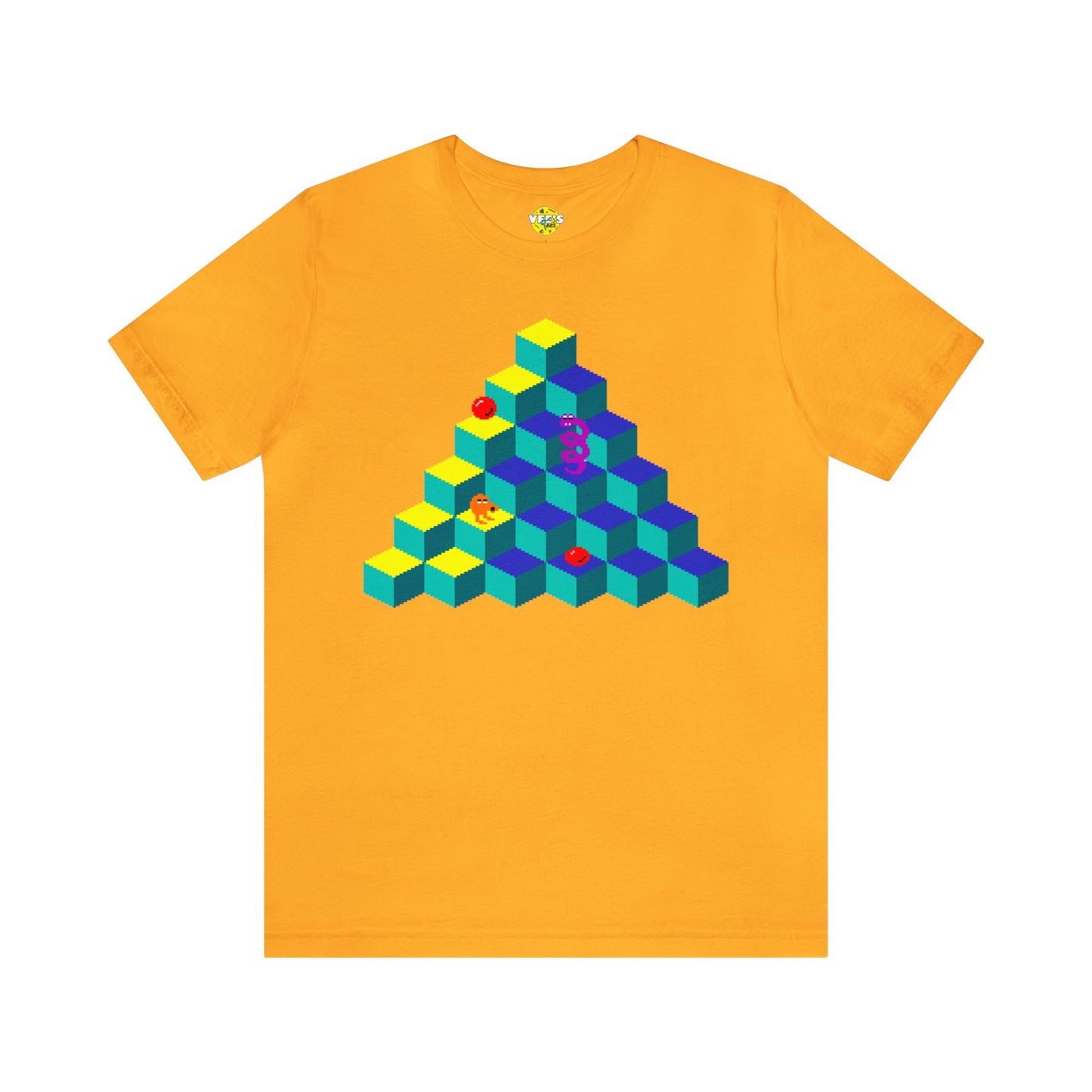 Retro Gaming Tshirt - 80s Video Game tshirt - Retro Gaming Console Tshirt - QBert Tshirt - QBert game screen Tshirt