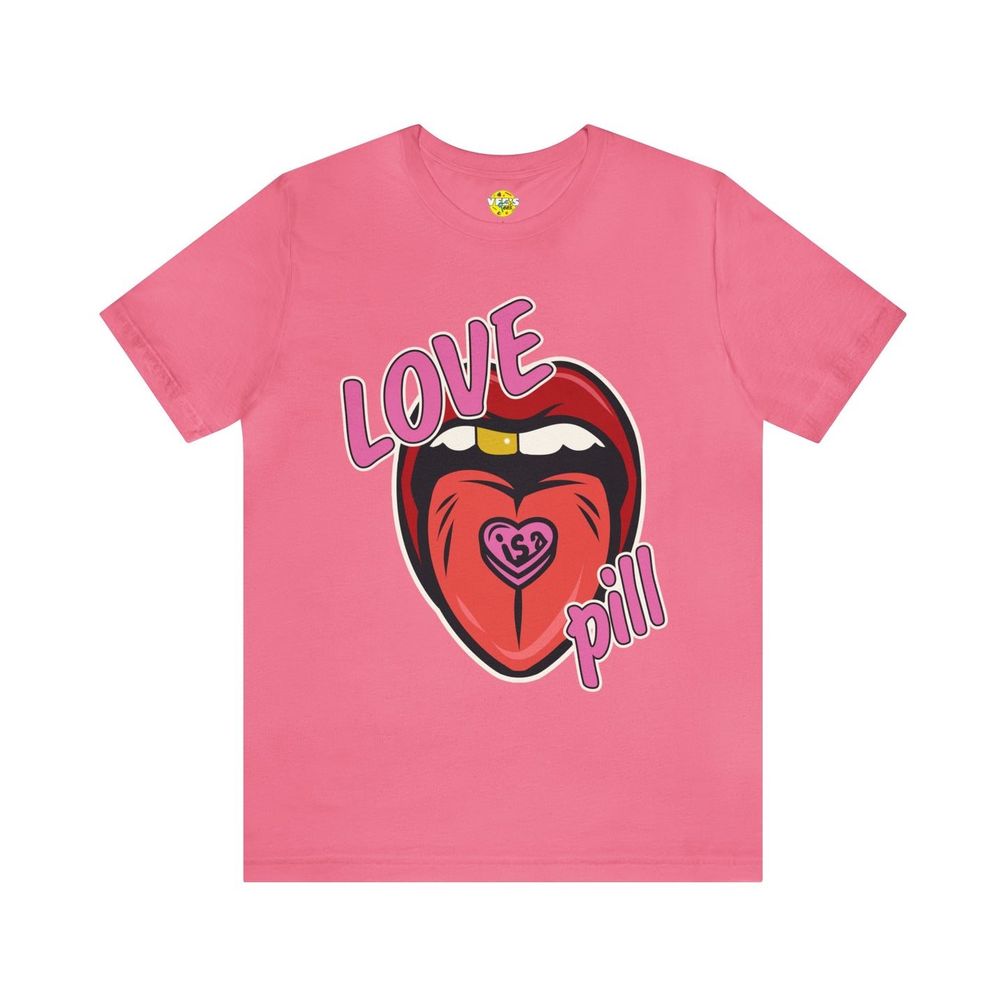 Love is a Pill Anti Valentines Shirt - Pop Art Valentines Day Shirt - Graphic Illustration Valentines tshirt - Tongue Graphic tshirt