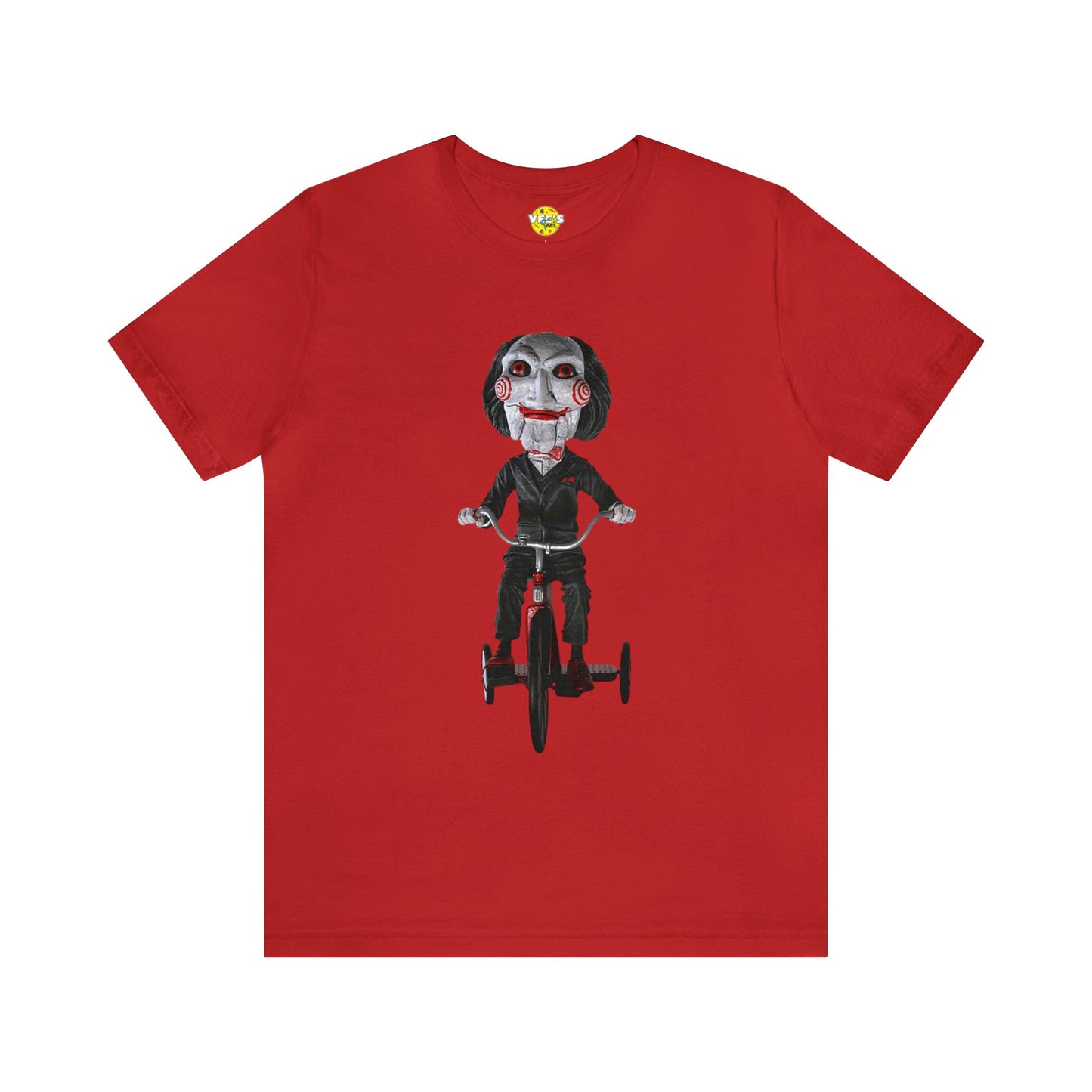 Halloween Billy from SAW Tricycle Short Sleeve T-Shirt - Horror Icon Tee, Classic Movie Graphic Shirt