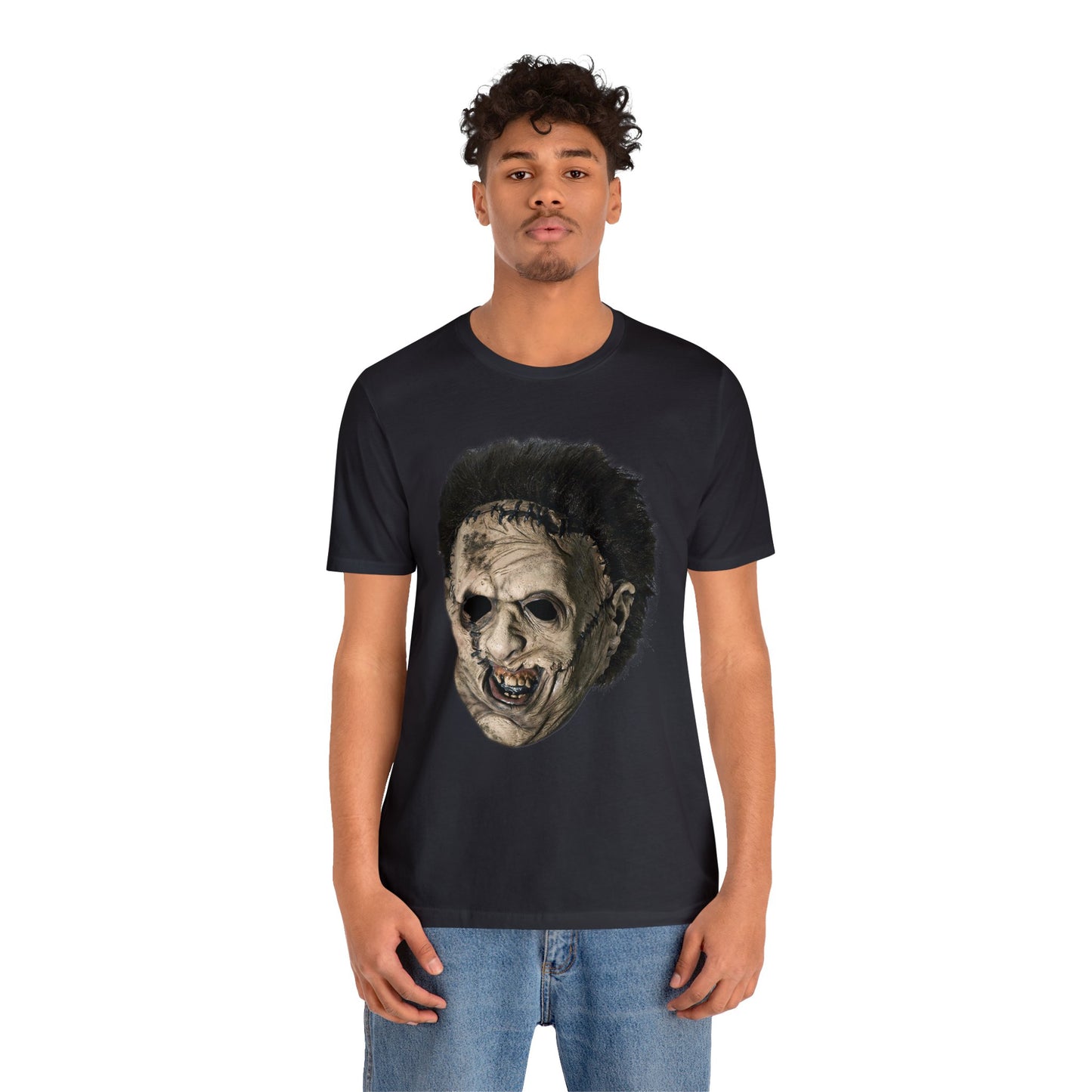 Halloween Leatherface Mask Short Sleeve T-Shirt - Classic Horror Film Tee - Iconic Chainsaw Massacre Shirt