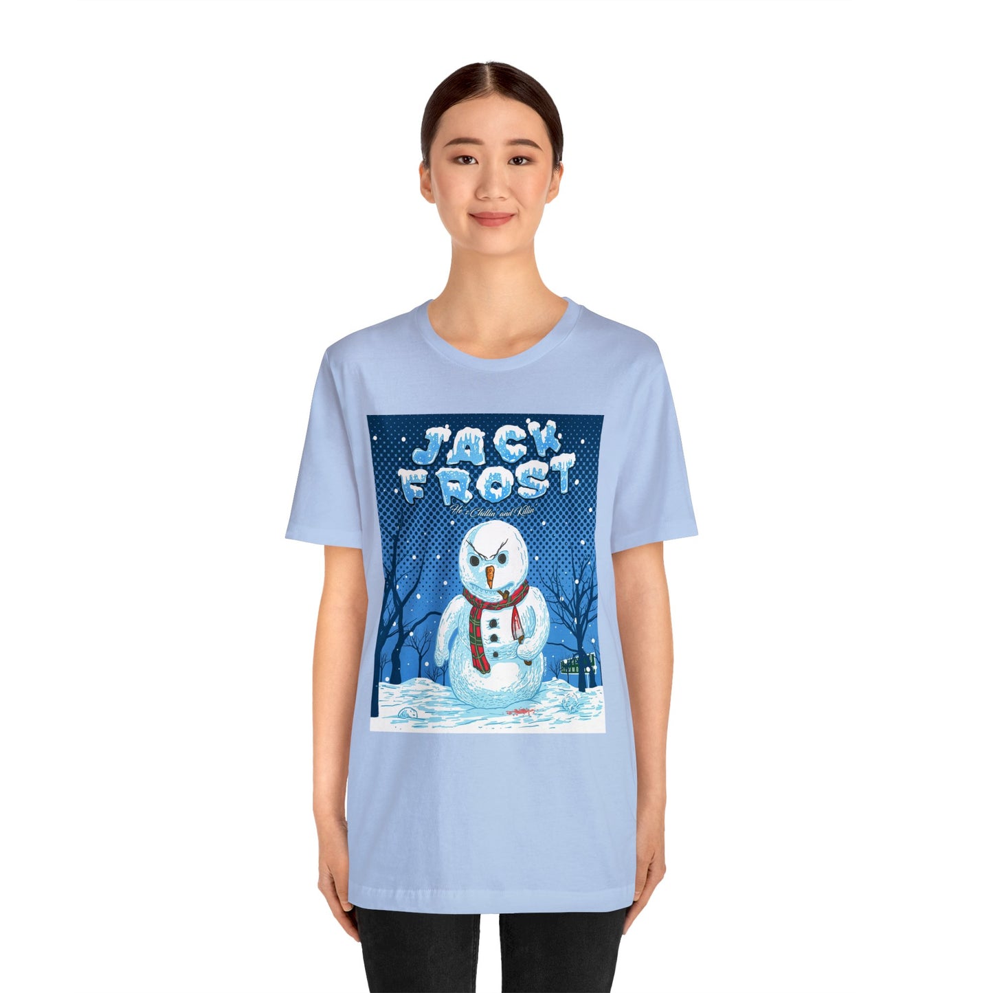 Chillingly Festive - Jack Frost Horror Movie Poster Short Sleeve T-Shirt