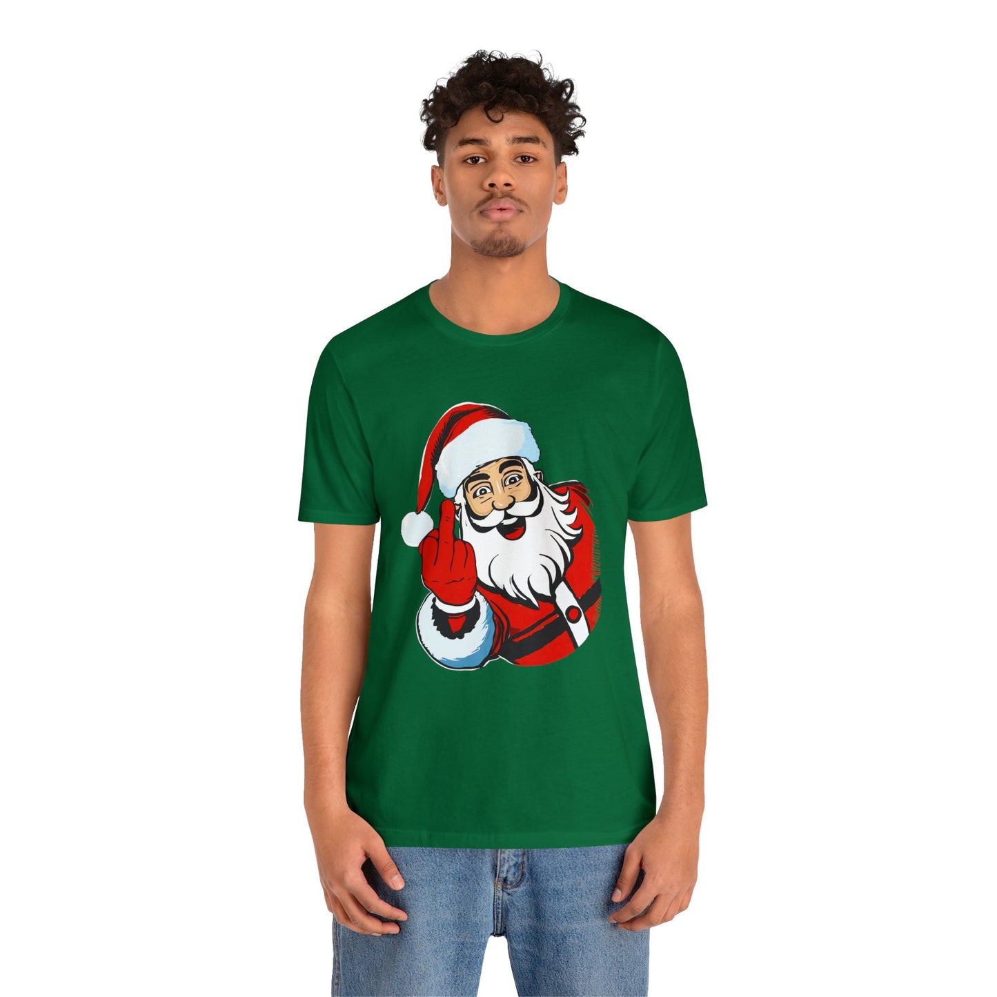 Naughty Santa Tshirt - Naughty Santa Christmas Tshirt - Santa Claus Middle Finger - Santa Middle Finger Tshirt