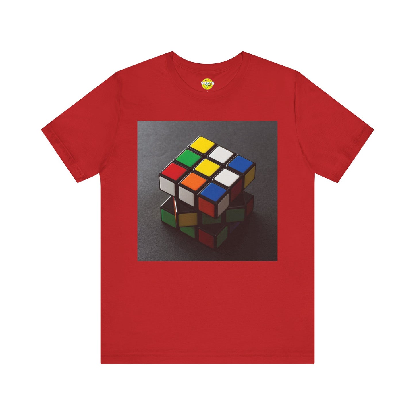 Retro Rubik's Cube Short Sleeve T-Shirt - 80s Puzzle Lover Tee, Nostalgic Graphic Shirt