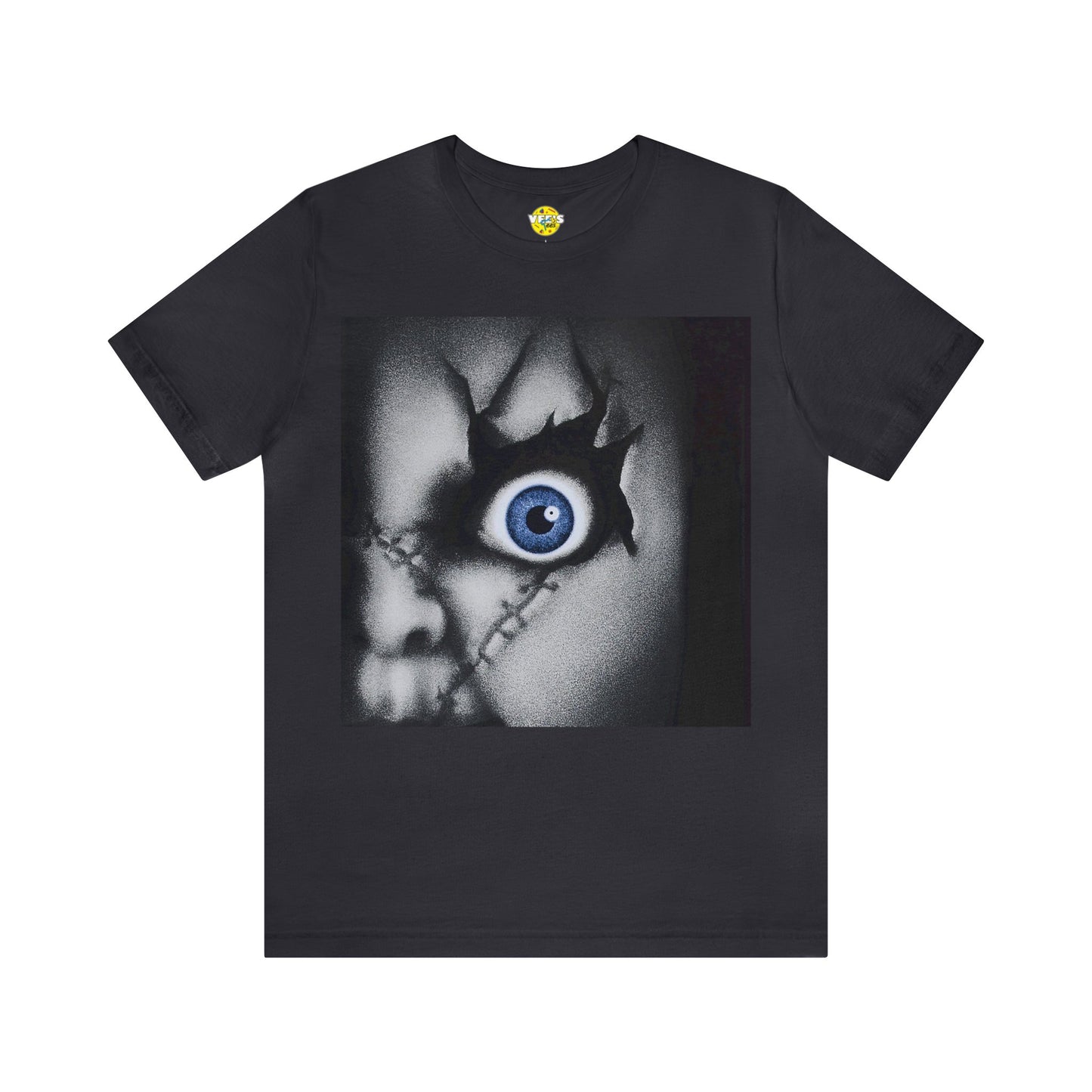 Halloween Bride of Chucky - Chucky's Face Closeup Short Sleeve T-Shirt - Horror Icon Tee, Classic Movie Graphic Shirt